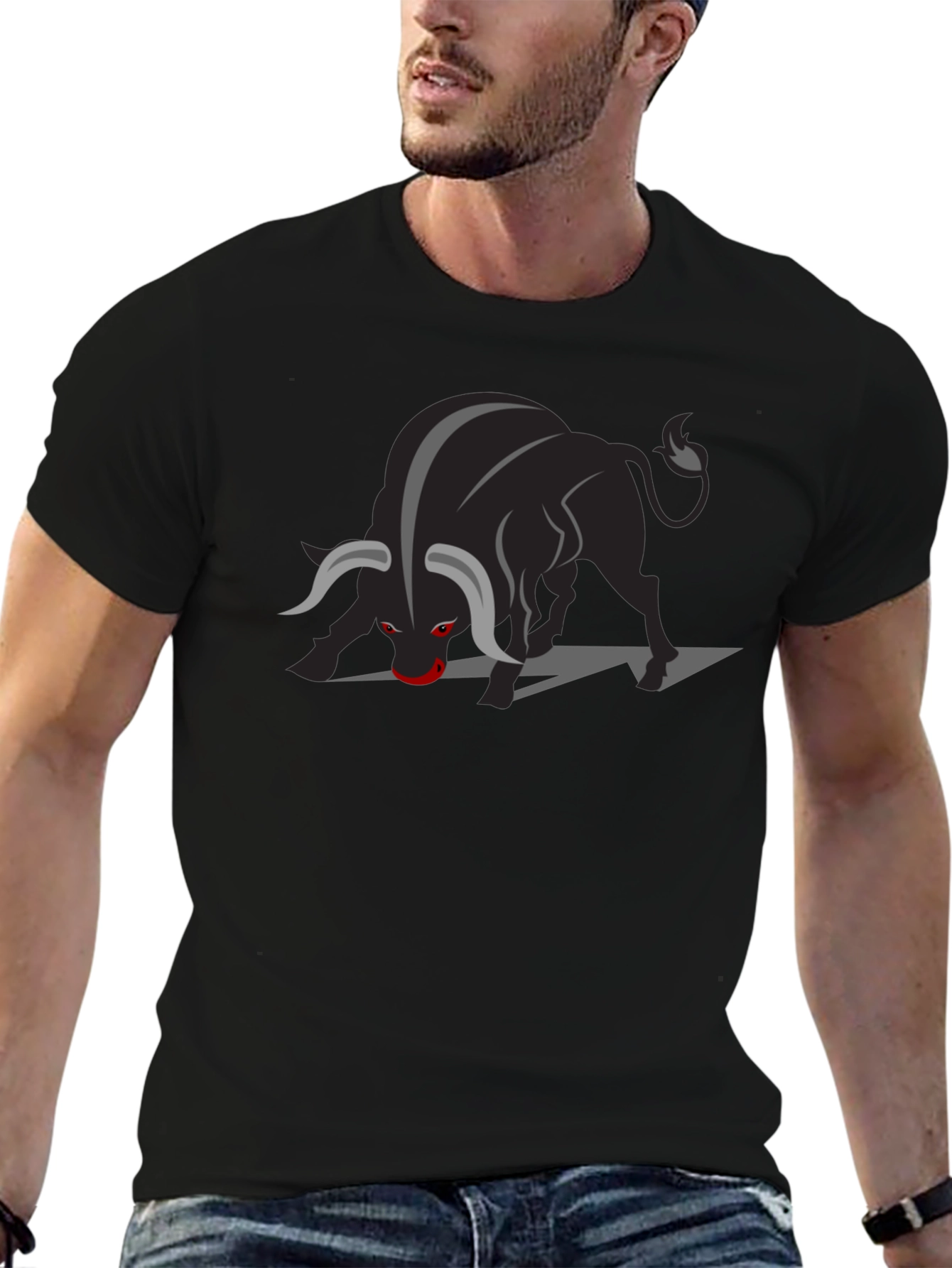 Black Bull Graphic Tee - Bold & Stylish