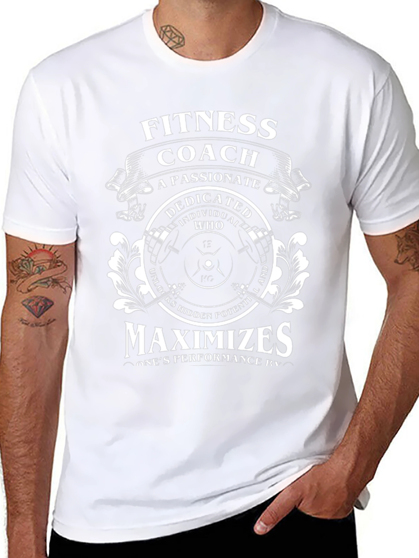 Fitness Coach T-Shirt - Passionate Dedicated Maximizes