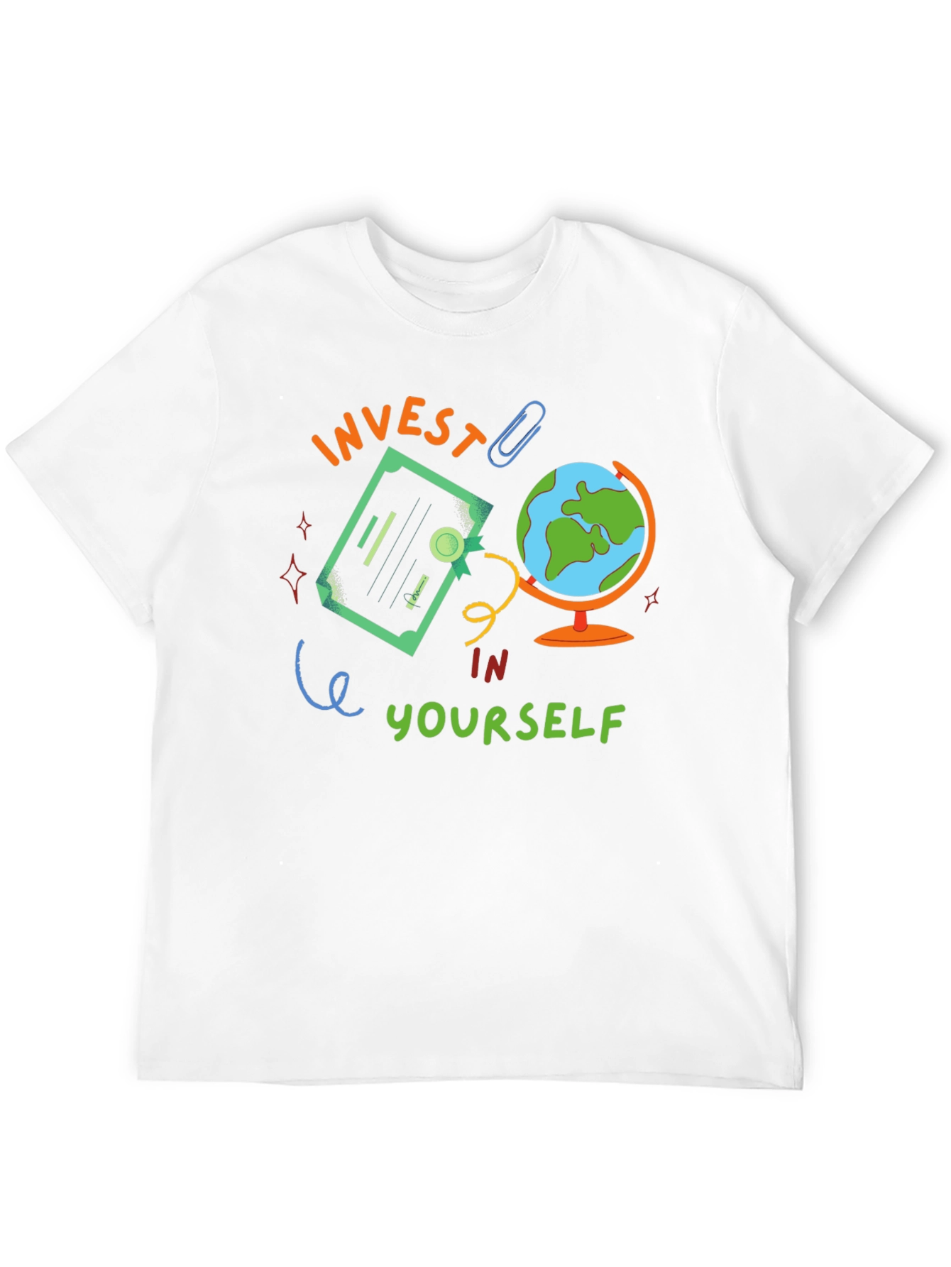 Invest In Yourself Graphic Tee - Motivational Black T-Shirt