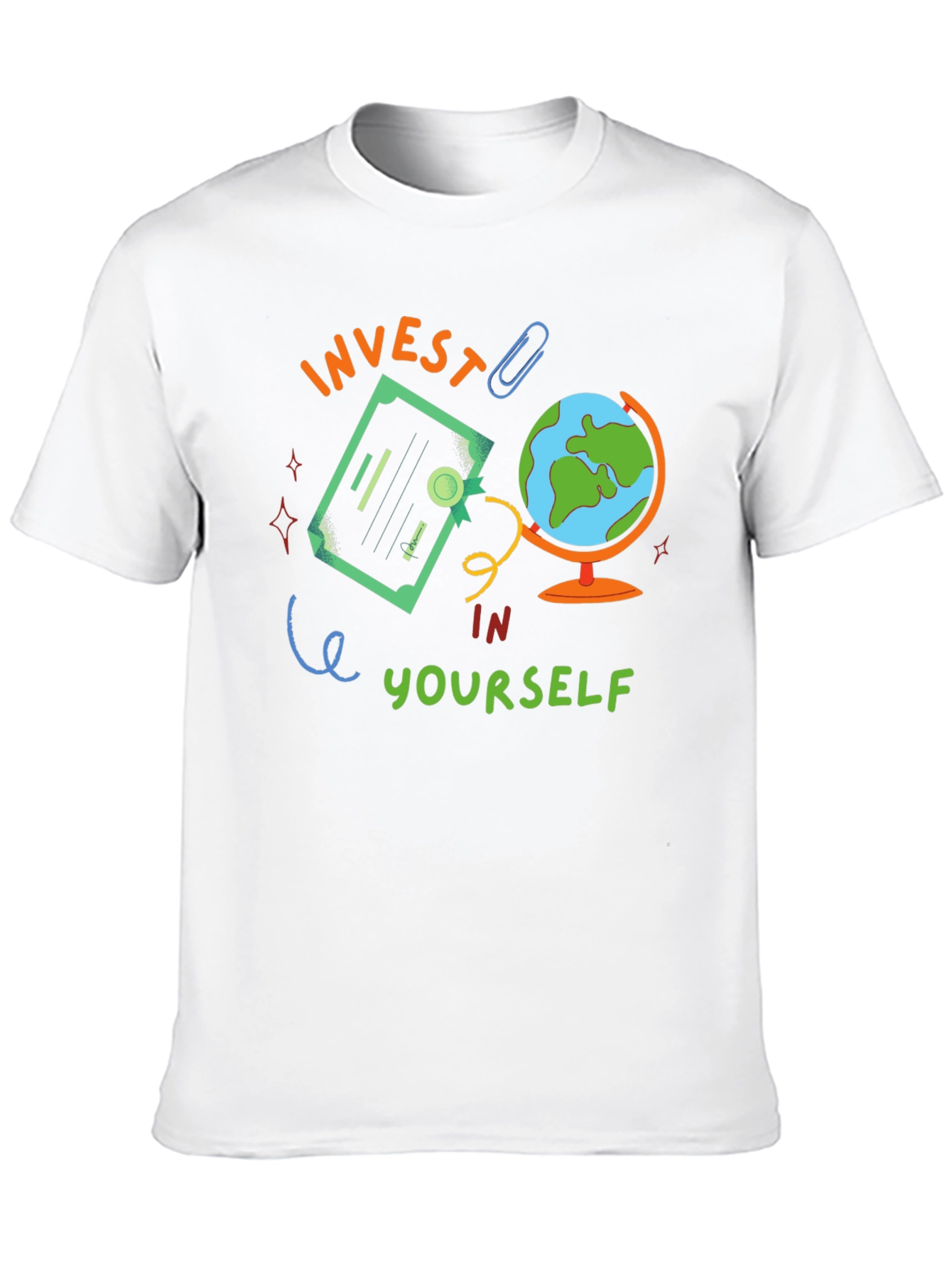 Invest In Yourself Graphic Tee - Motivational Black T-Shirt