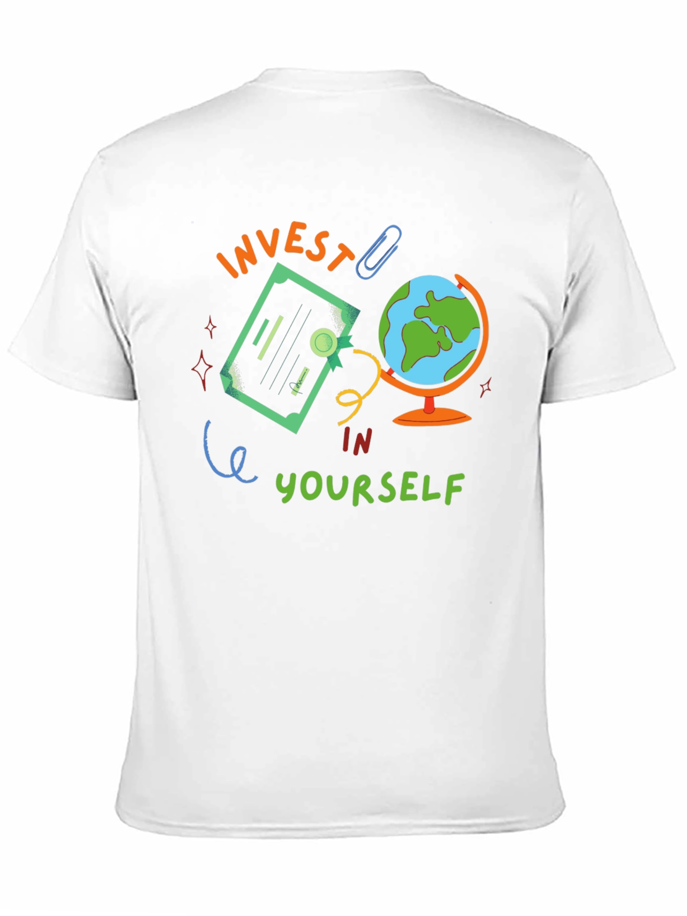 Invest In Yourself Graphic Tee - Motivational Black T-Shirt