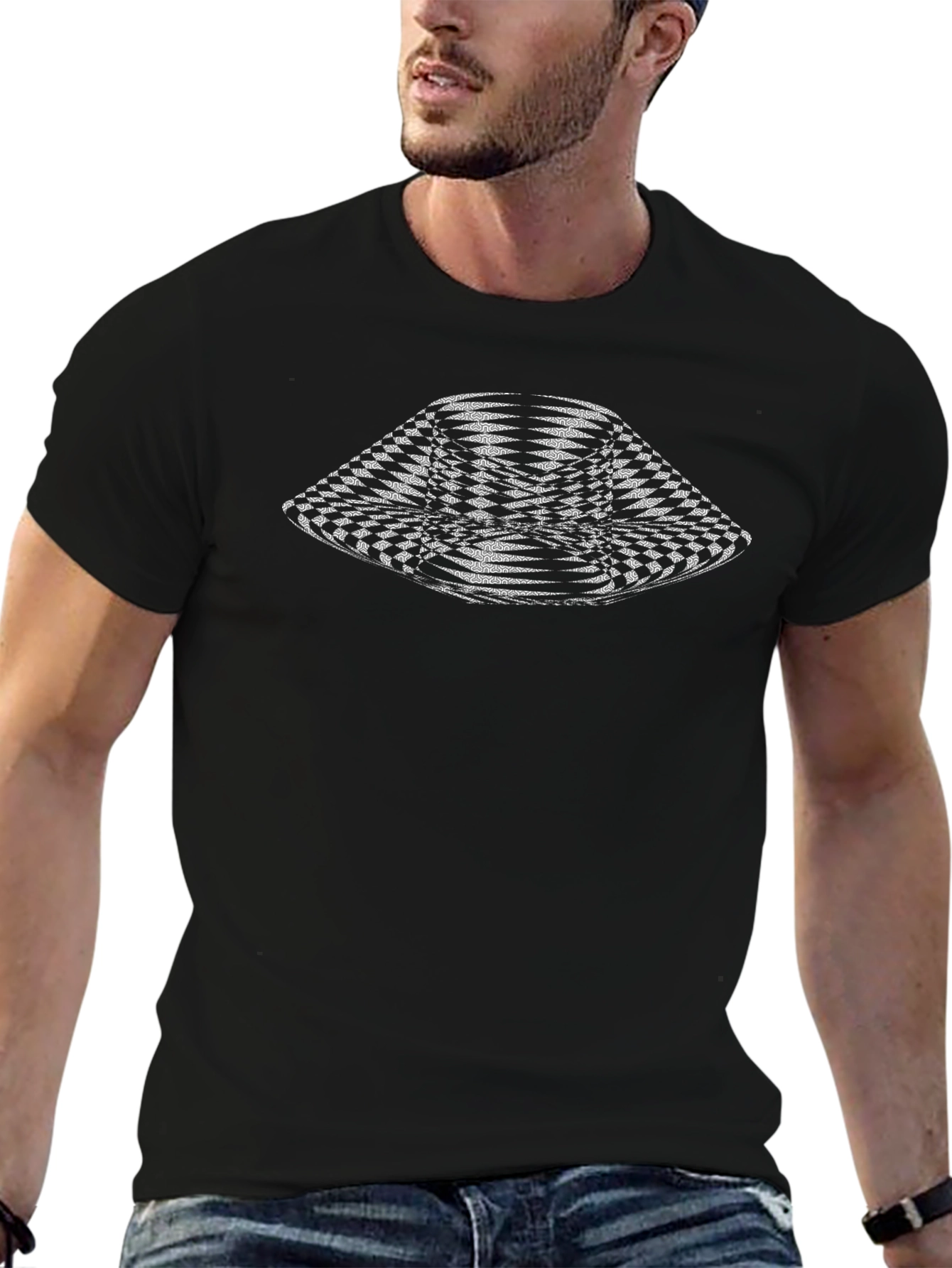 Optical Illusion UFO Graphic Tee