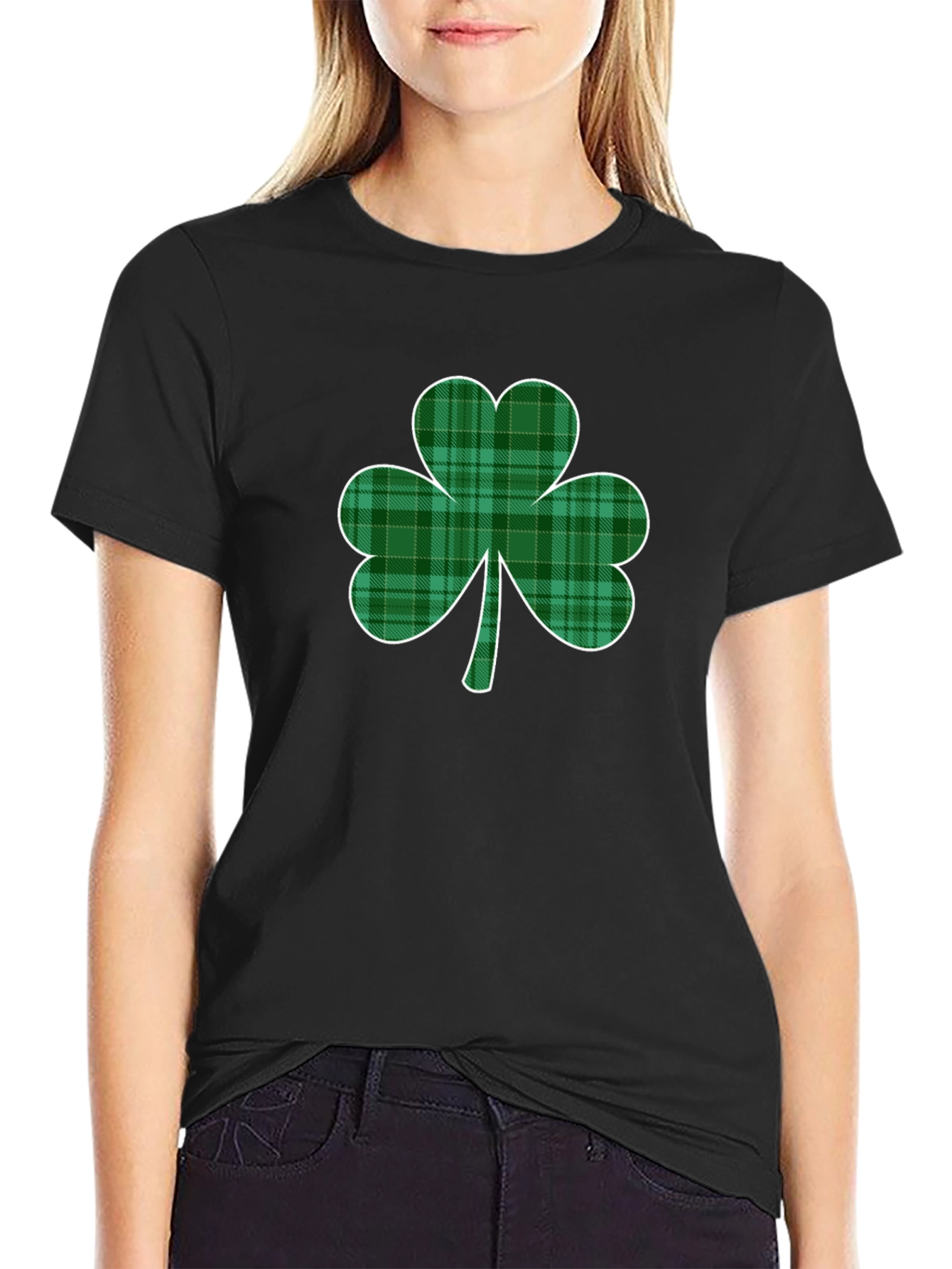 Plaid Shamrock Graphic Tee - St. Patricks Day