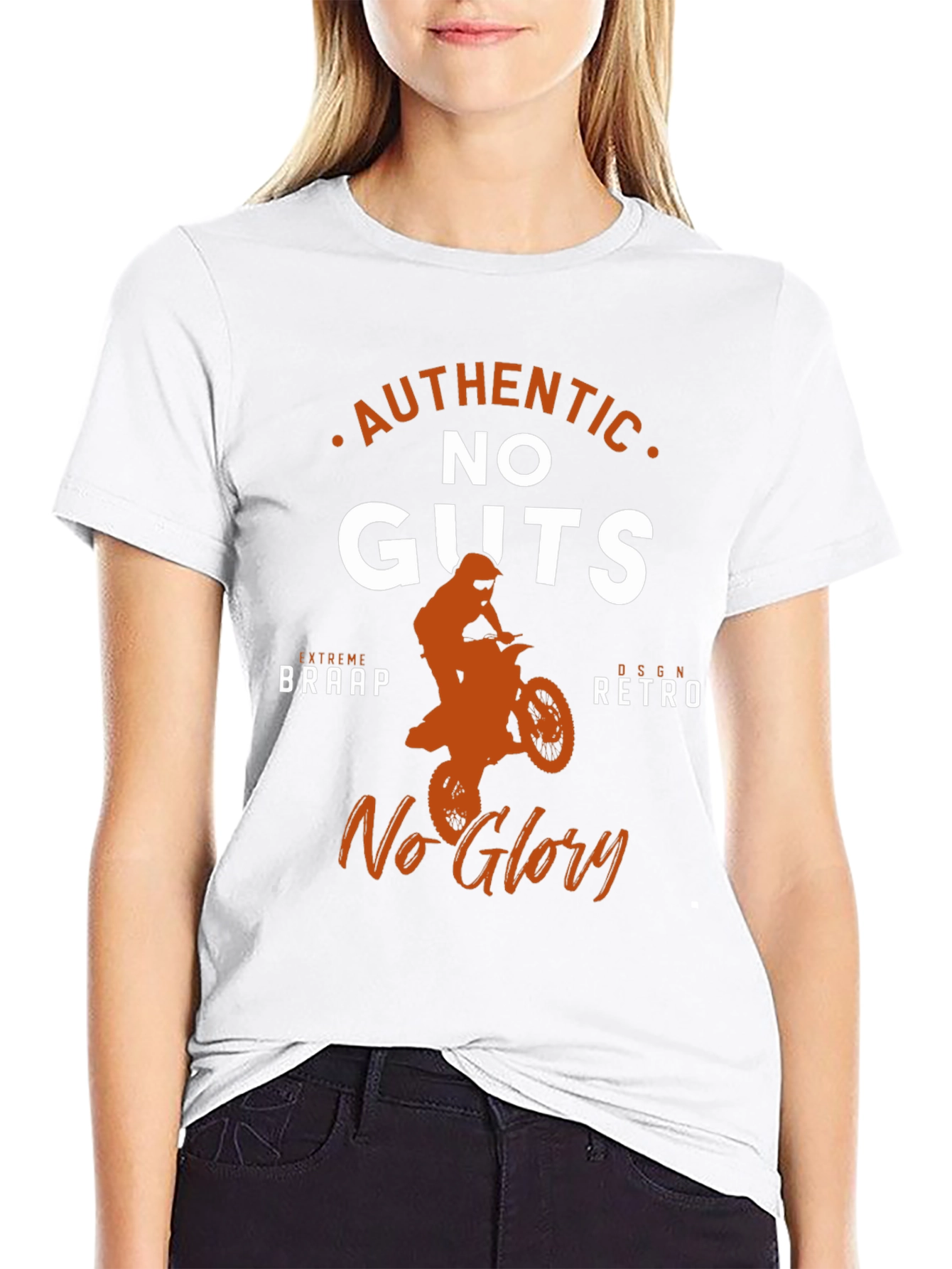 Authentic No Guts No Glory Motocross Graphic Tee
