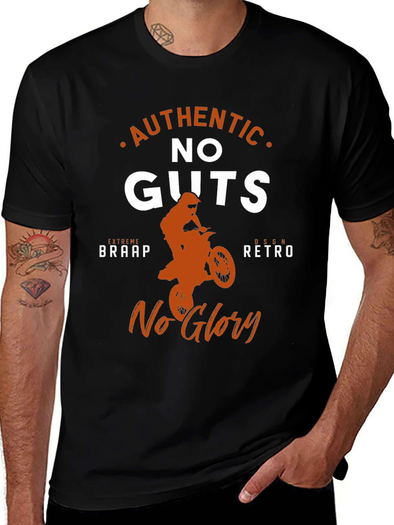 Authentic No Guts No Glory Motocross Graphic Tee