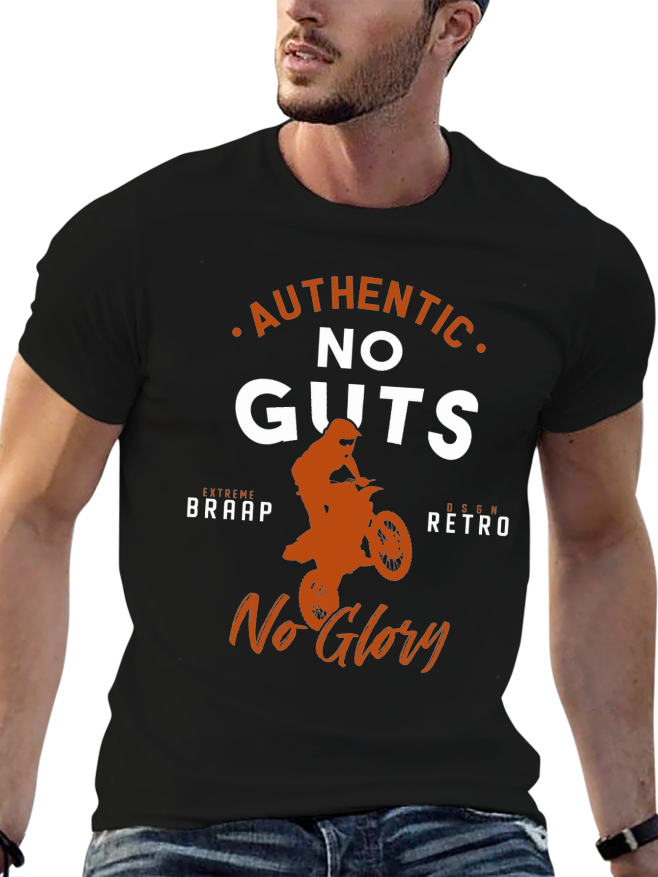 Authentic No Guts No Glory Motocross Graphic Tee