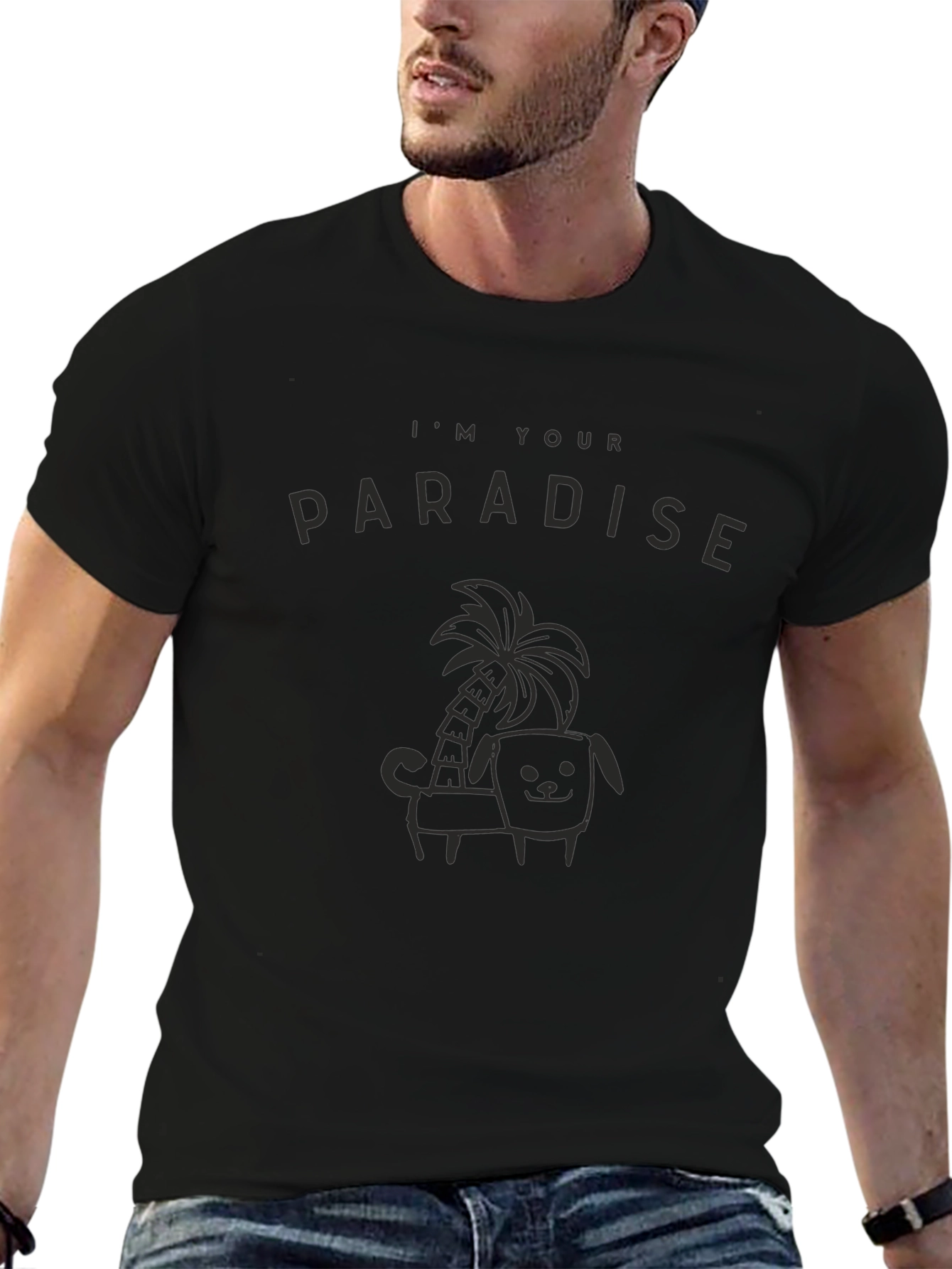 Im Your Paradise Black Graphic Tee