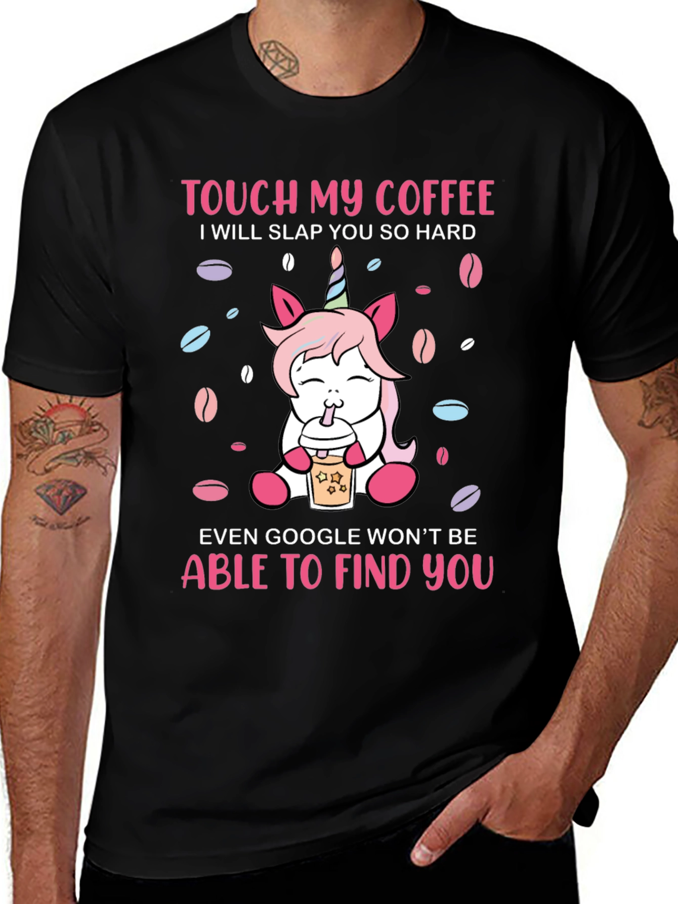 Unicorn Coffee Slap Graphic T-Shirt