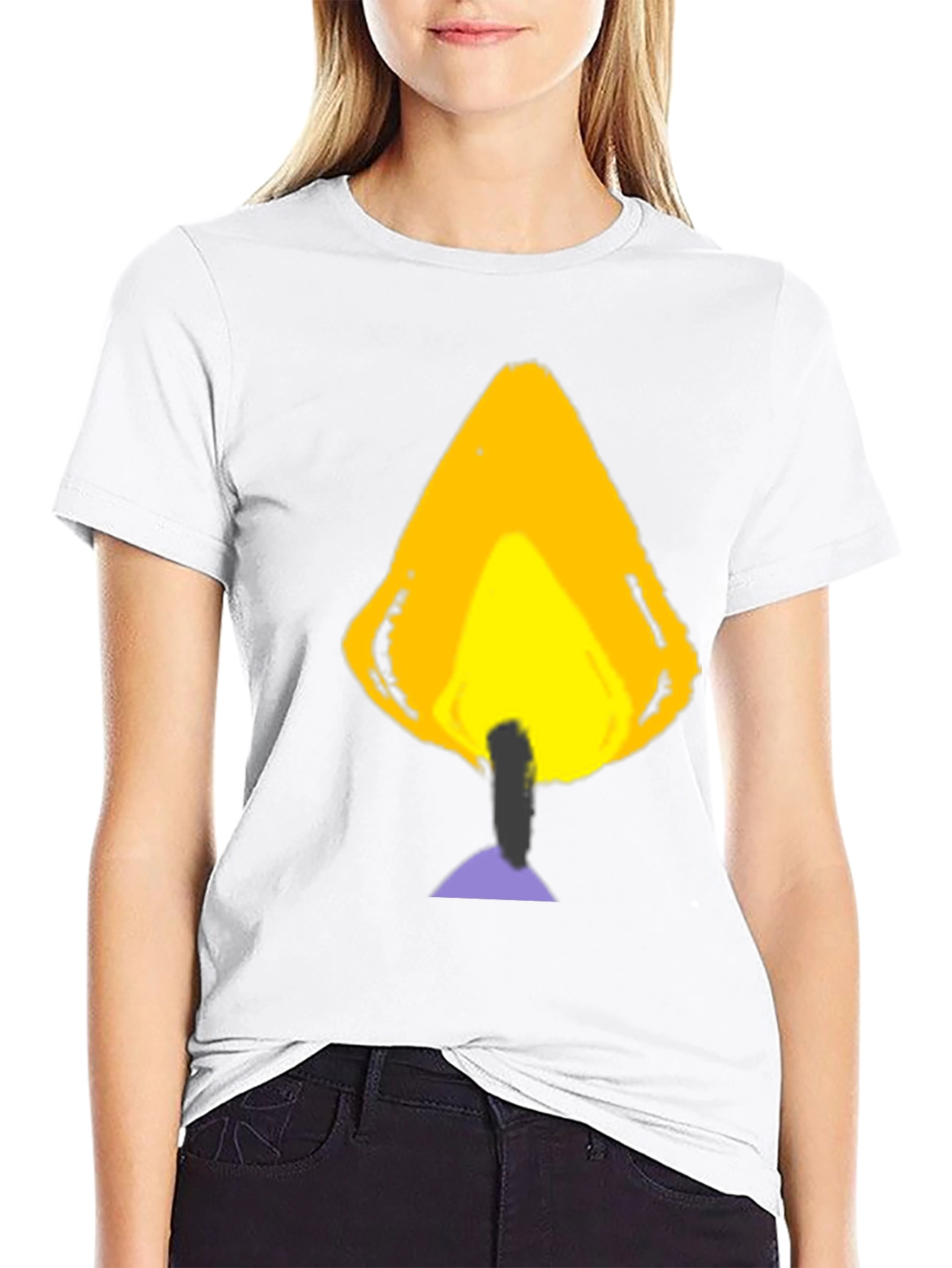 Abstract Flame Graphic Tee - Black Casual Shirt