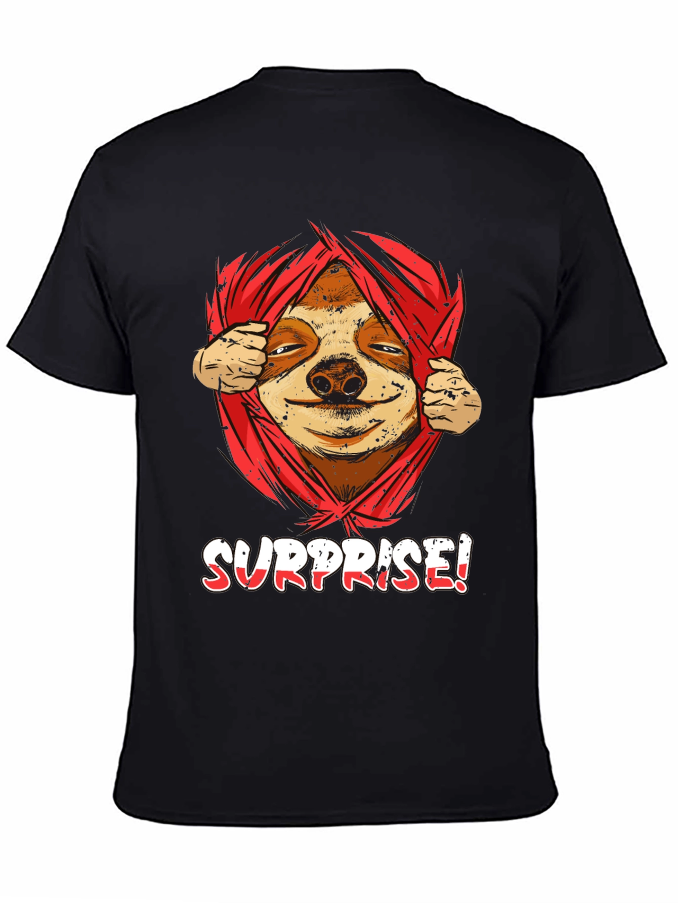 Surprise Sloth Graphic T-Shirt Funny Animal Tee