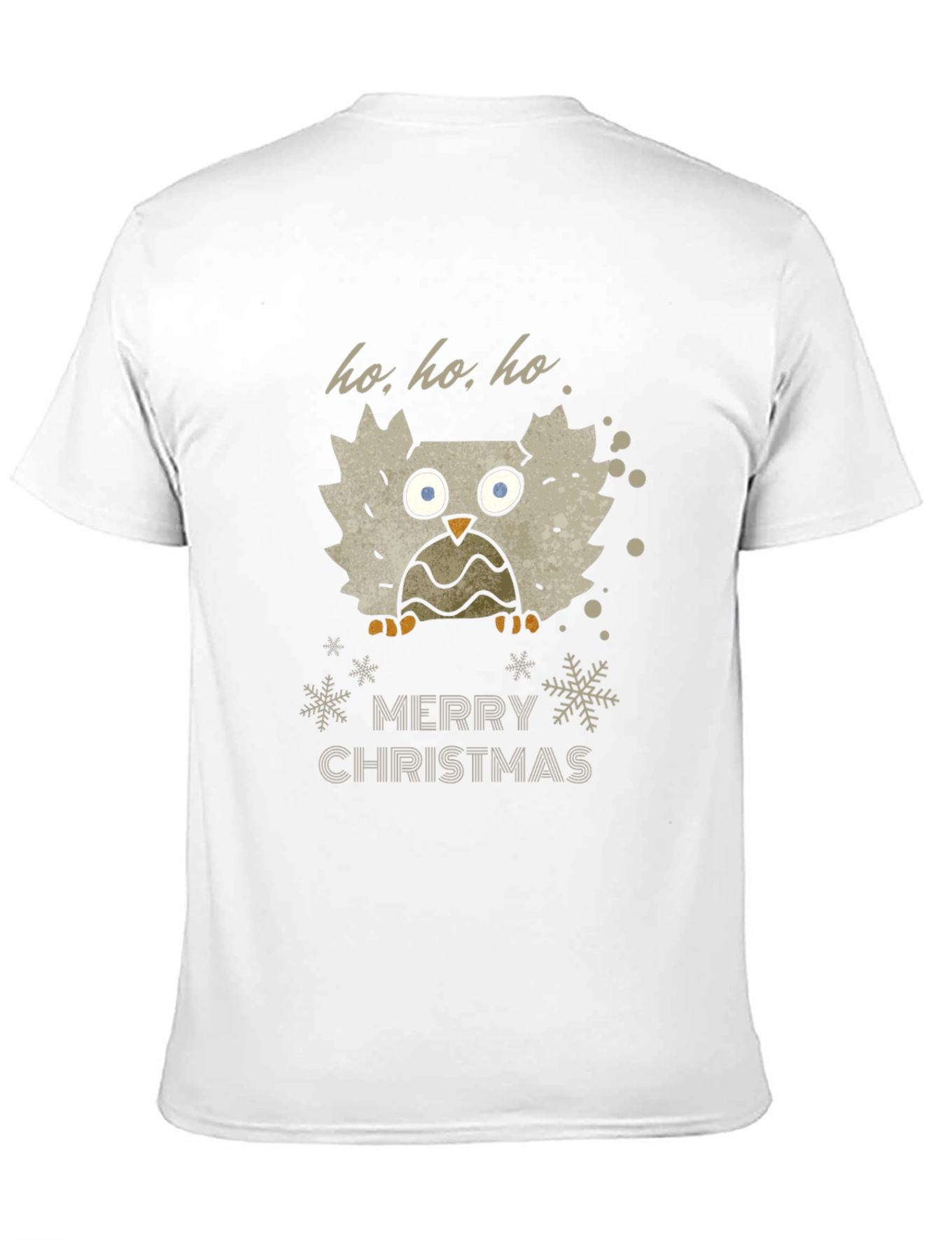 Festive Owl Merry Christmas Black T-Shirt