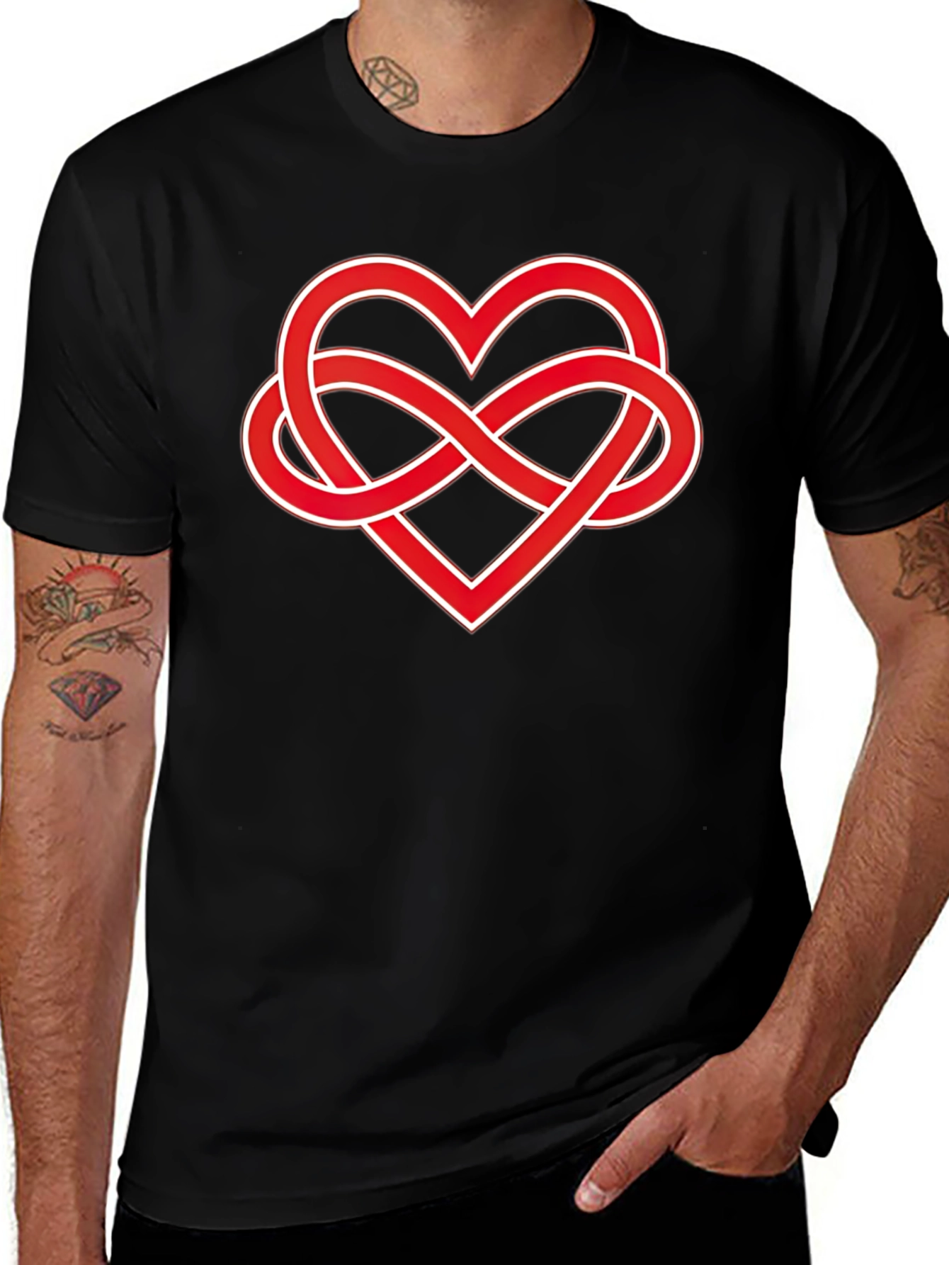 Heart Infinity Knot Graphic Tee