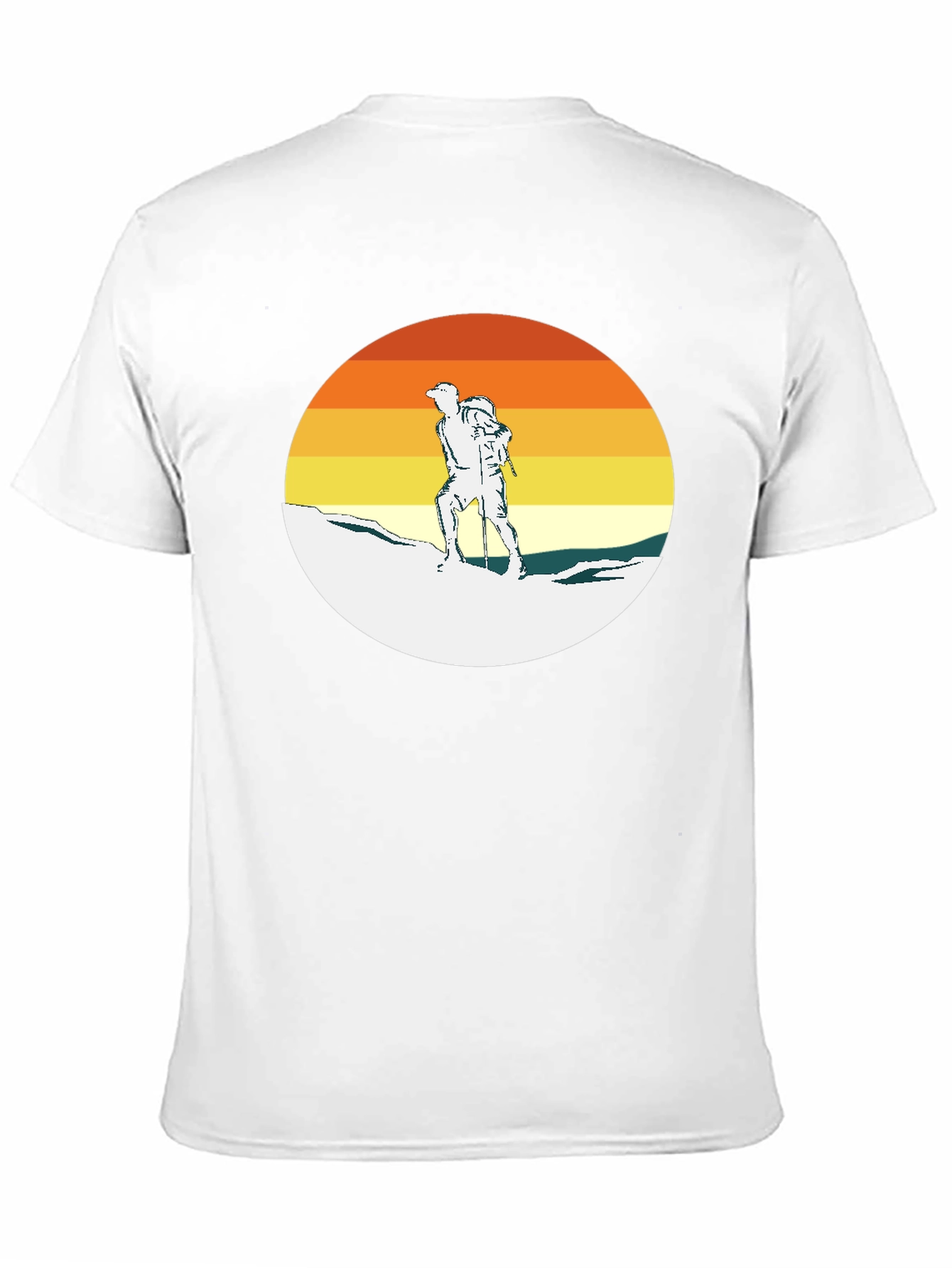 Hiking Adventure Tee - Retro Sunset Climber