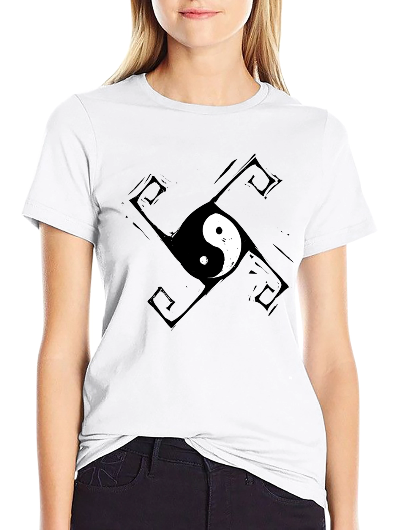 Yin Yang Swirl Black Graphic Tee