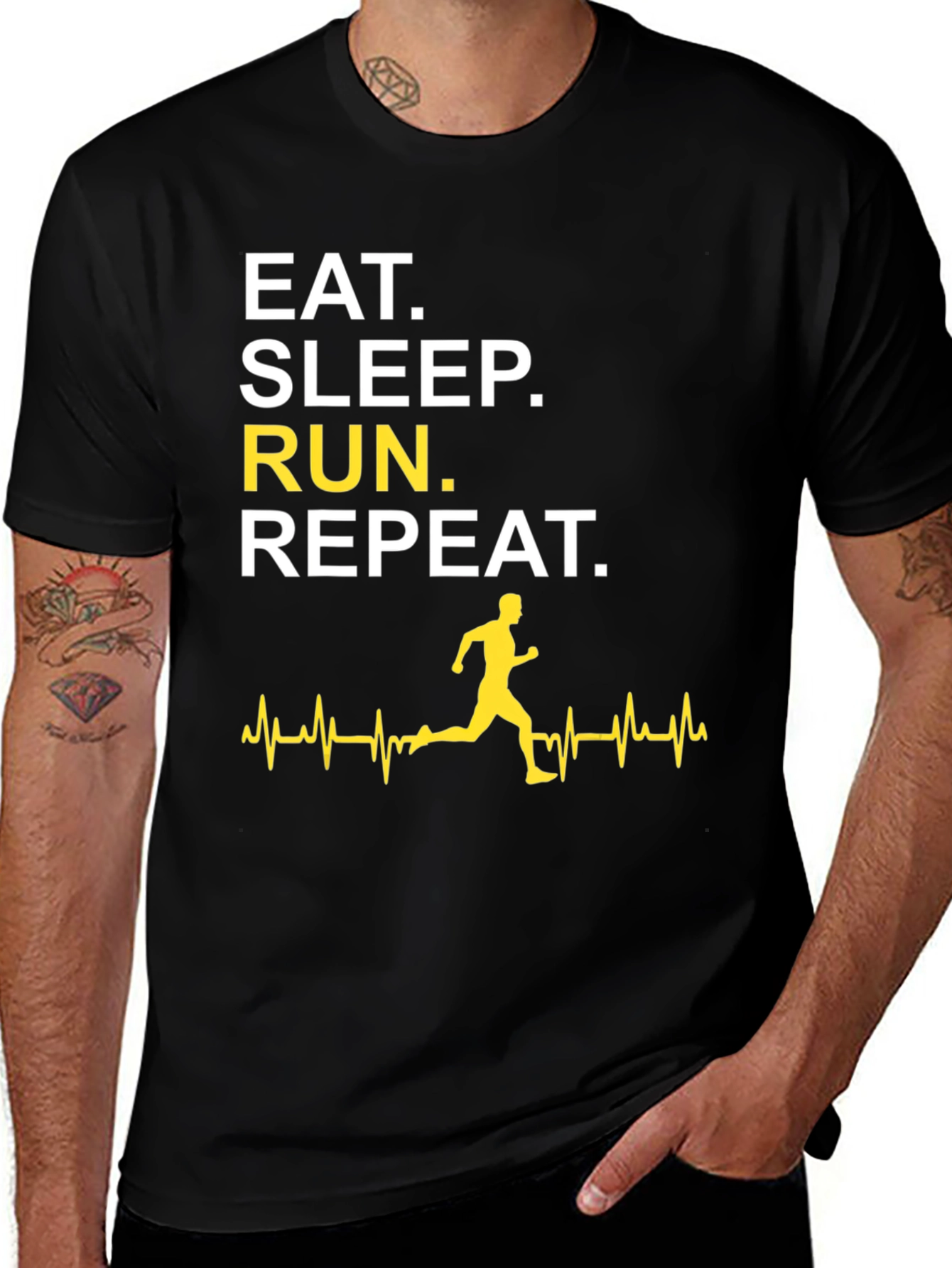 Eat Sleep Run Repeat Graphic Tee - Runners Gift