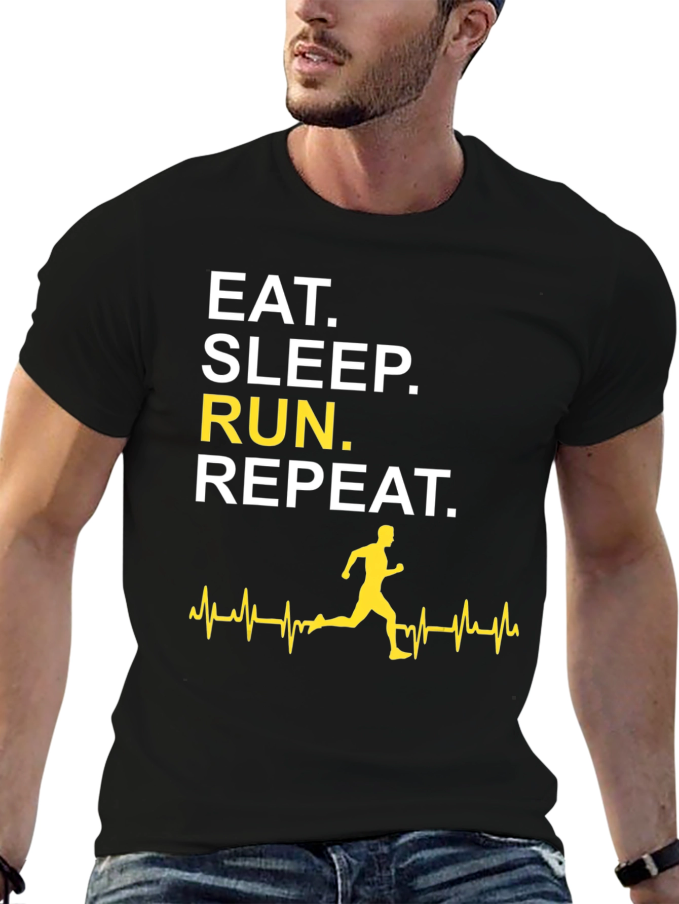 Eat Sleep Run Repeat Graphic Tee - Runners Gift