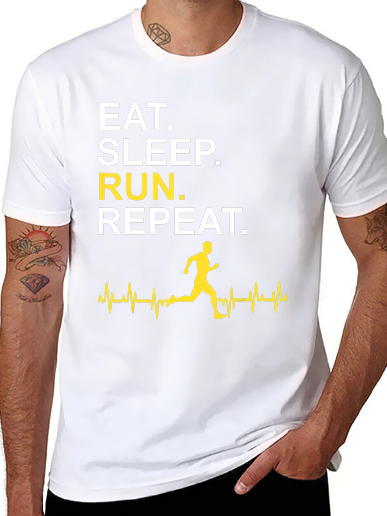 Eat Sleep Run Repeat Graphic Tee - Runners Gift