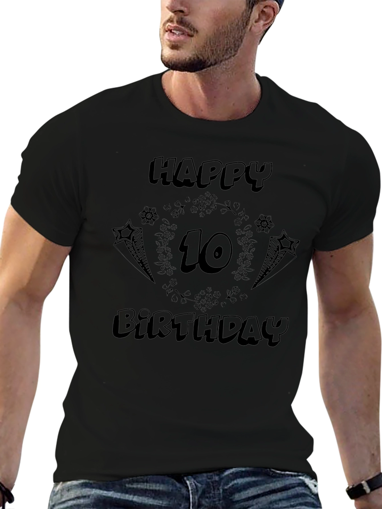 Happy 10th Birthday Black T-Shirt