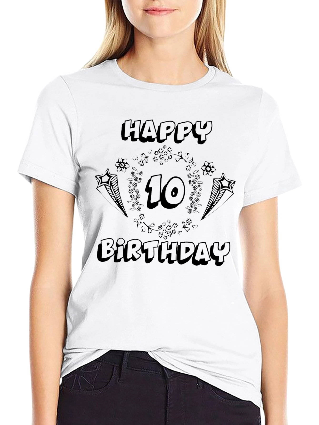 Happy 10th Birthday Black T-Shirt
