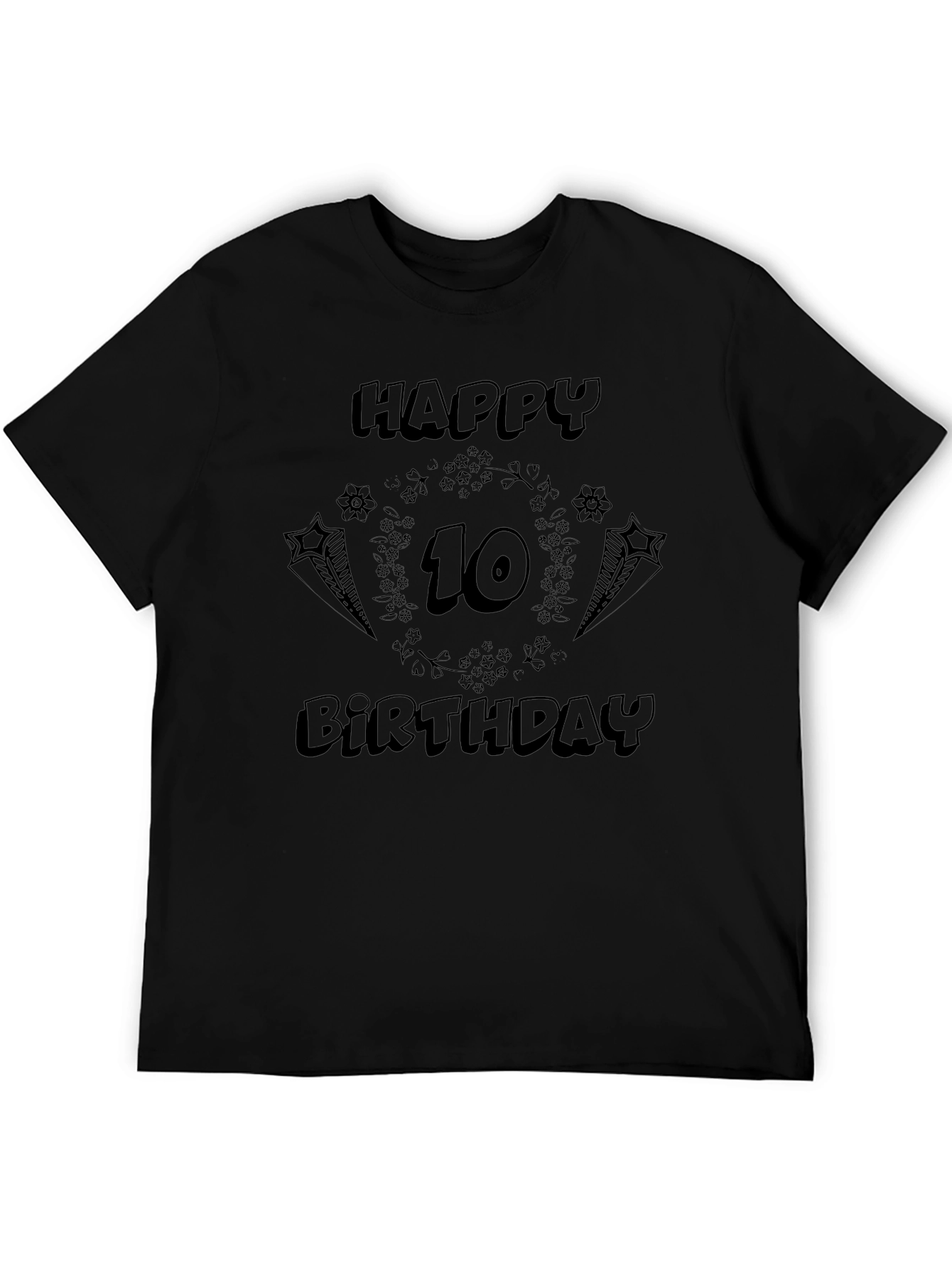 Happy 10th Birthday Black T-Shirt