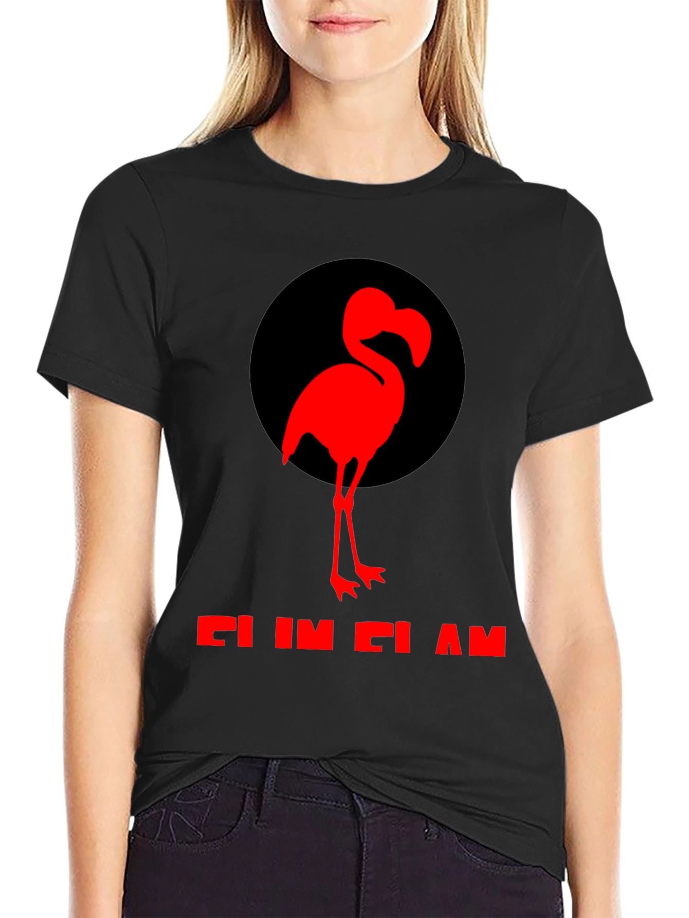 Flamingo Graphic Tee - Black