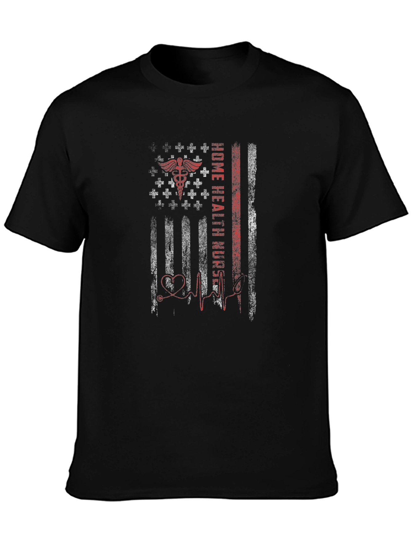 Home Health Nurse Flag Graphic T-Shirt