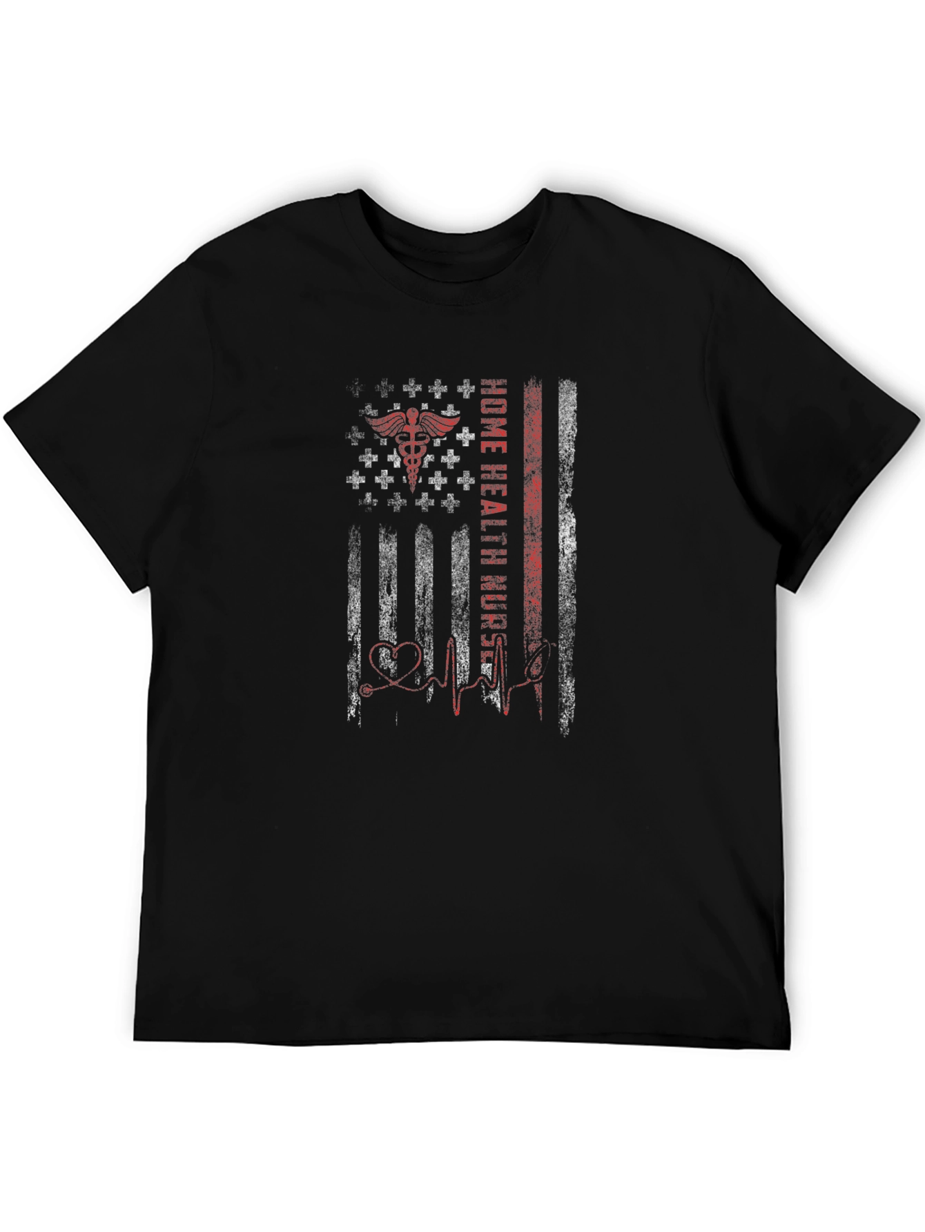 Home Health Nurse Flag Graphic T-Shirt