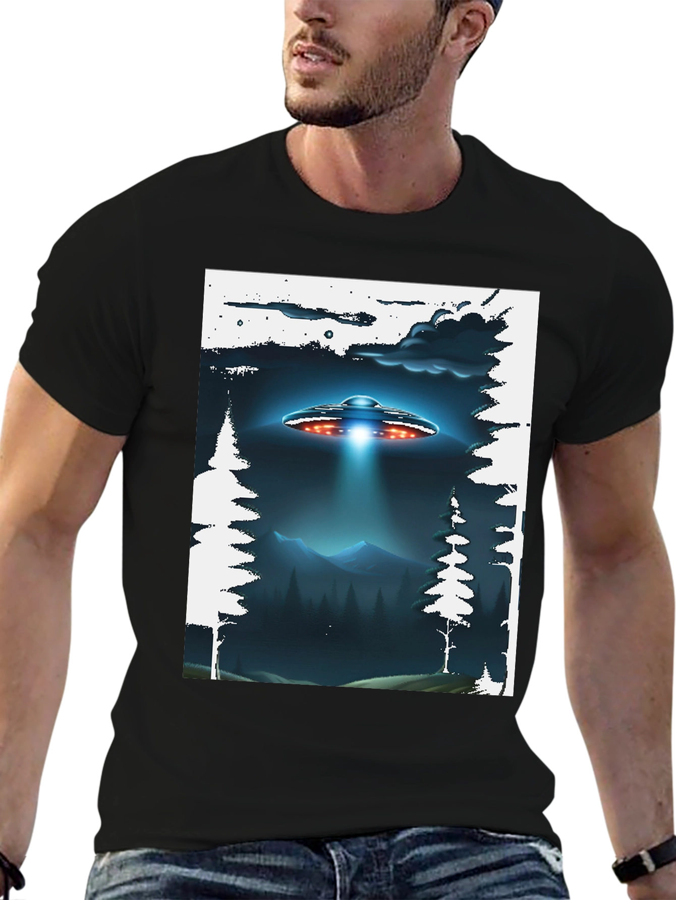 UFO Abduction Graphic T-Shirt