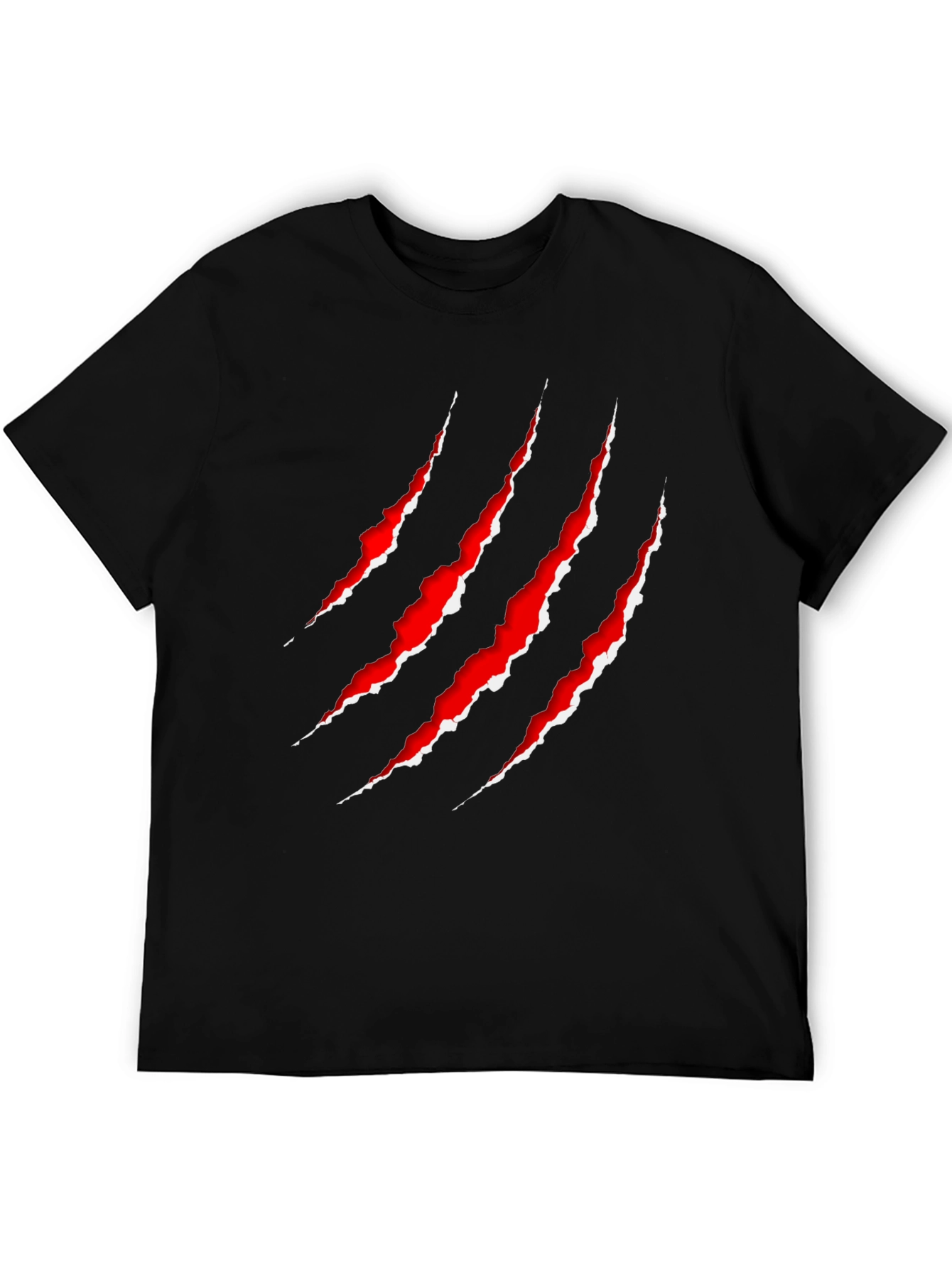 Claw Mark Graphic Print T-Shirt - Edgy Style