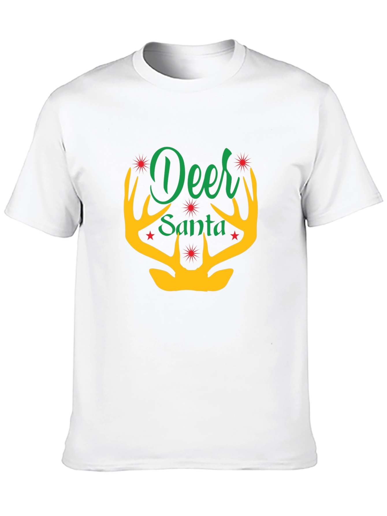Deer Santa Graphic Tee - Holiday Festive Apparel