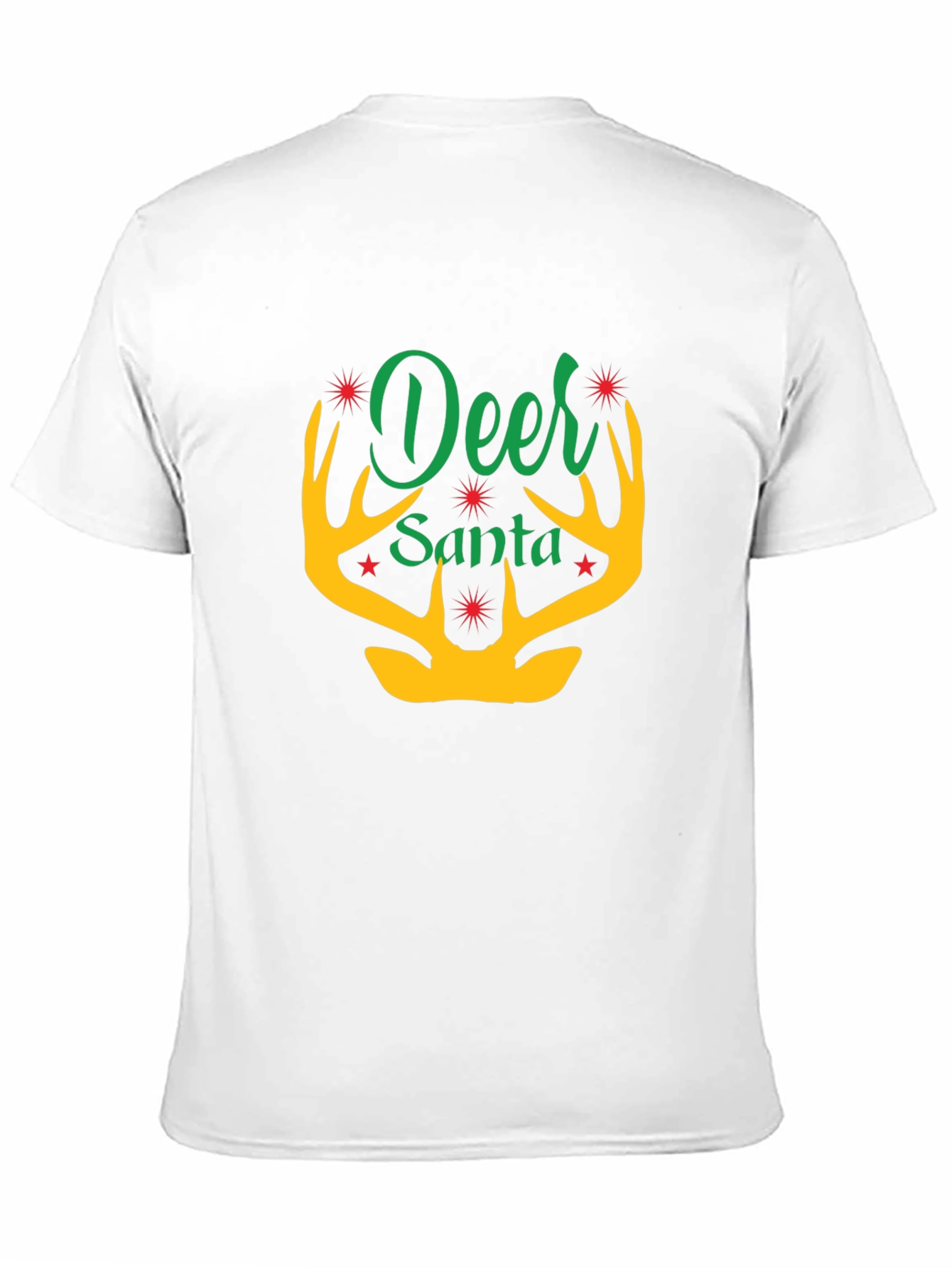 Deer Santa Graphic Tee - Holiday Festive Apparel