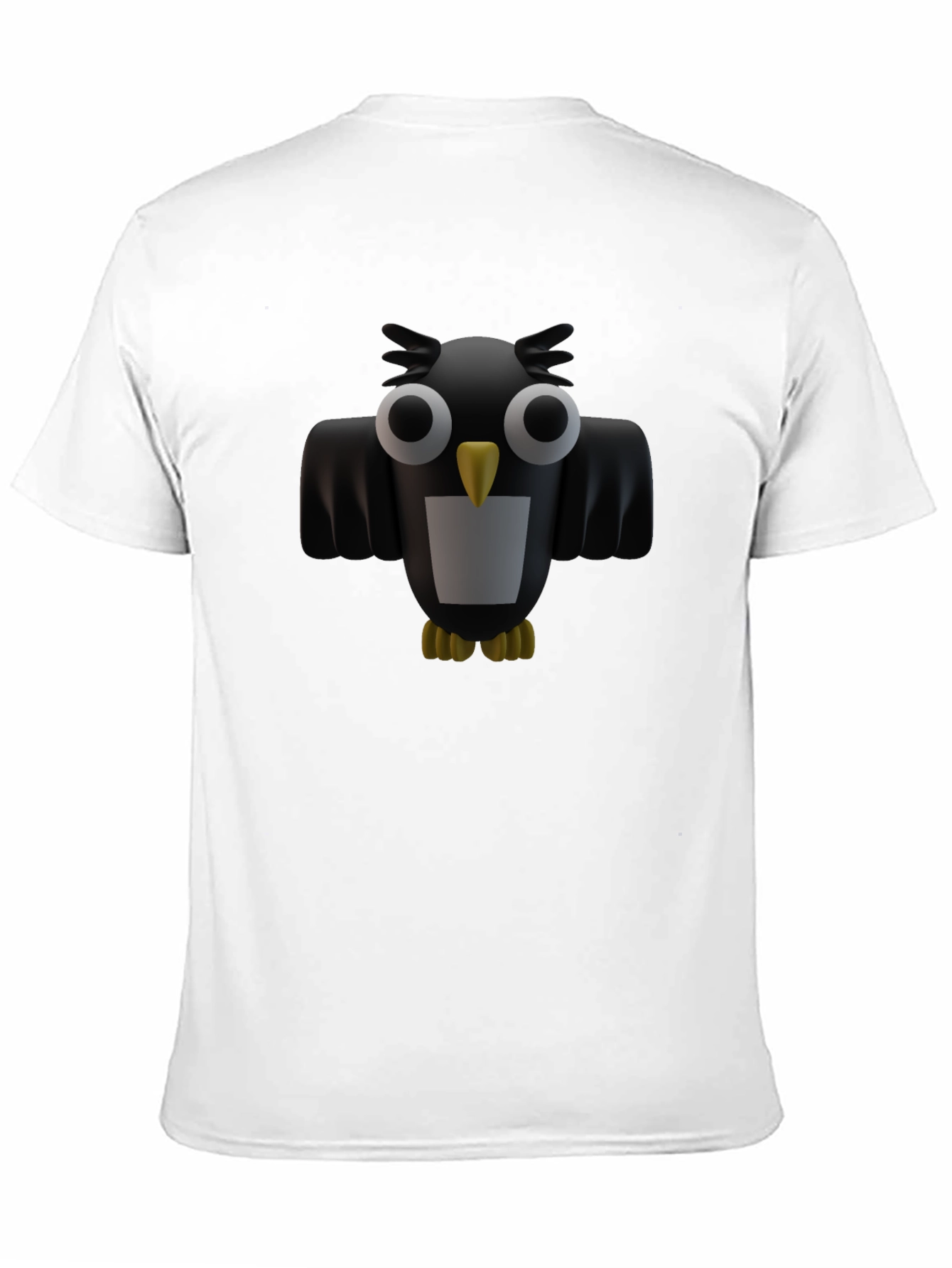 Owl Graphic Black Tee - Unique Design