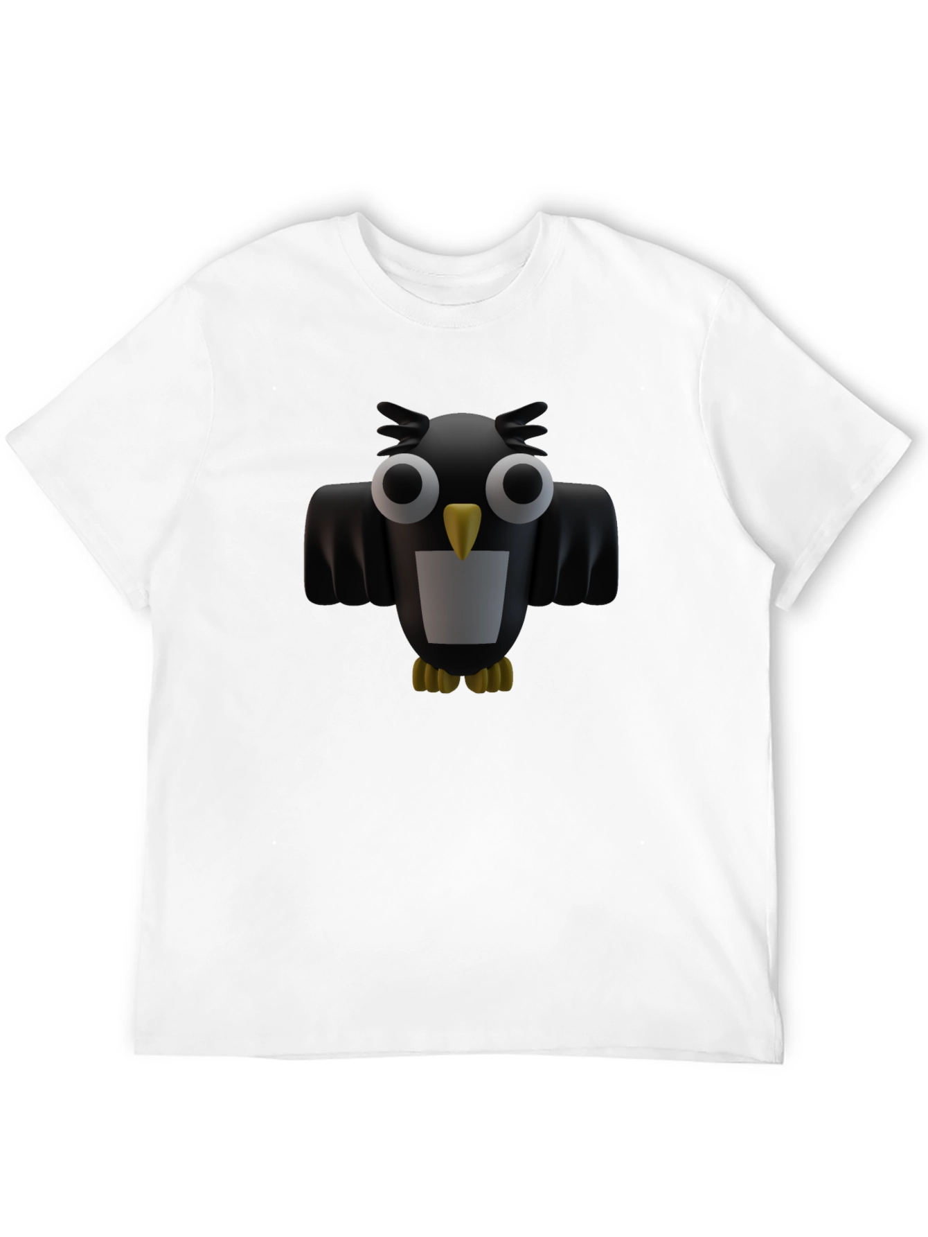 Owl Graphic Black Tee - Unique Design
