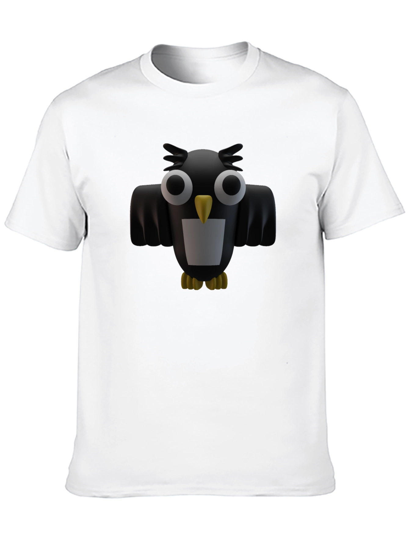 Owl Graphic Black Tee - Unique Design