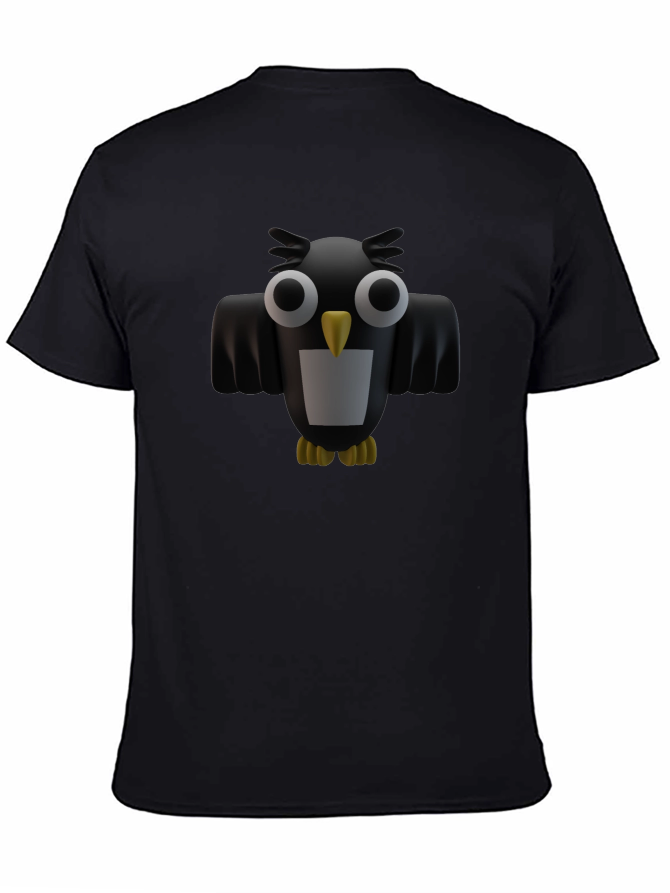 Owl Graphic Black Tee - Unique Design
