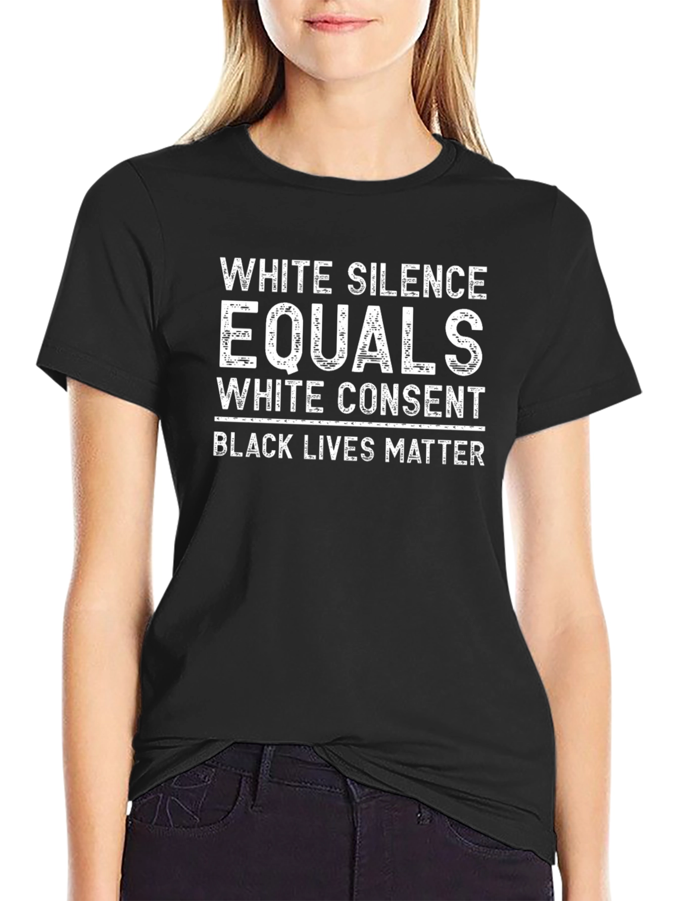 BLM White Silence Equals White Consent Graphic Tee