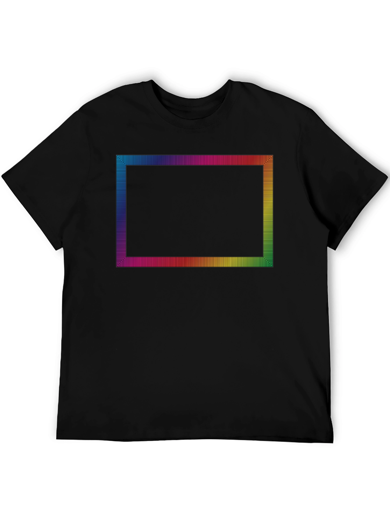 Retro Rainbow Frame Black Tee