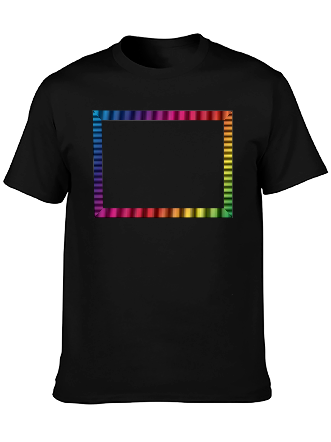 Retro Rainbow Frame Black Tee
