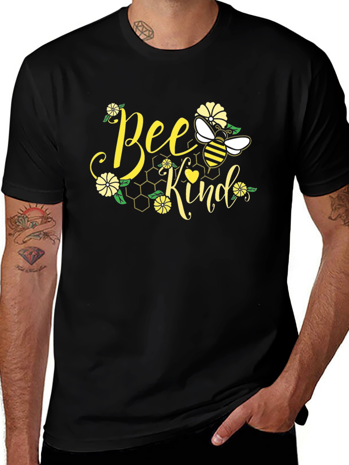 Bee Kind Graphic Tee - Stylish Black T-Shirt