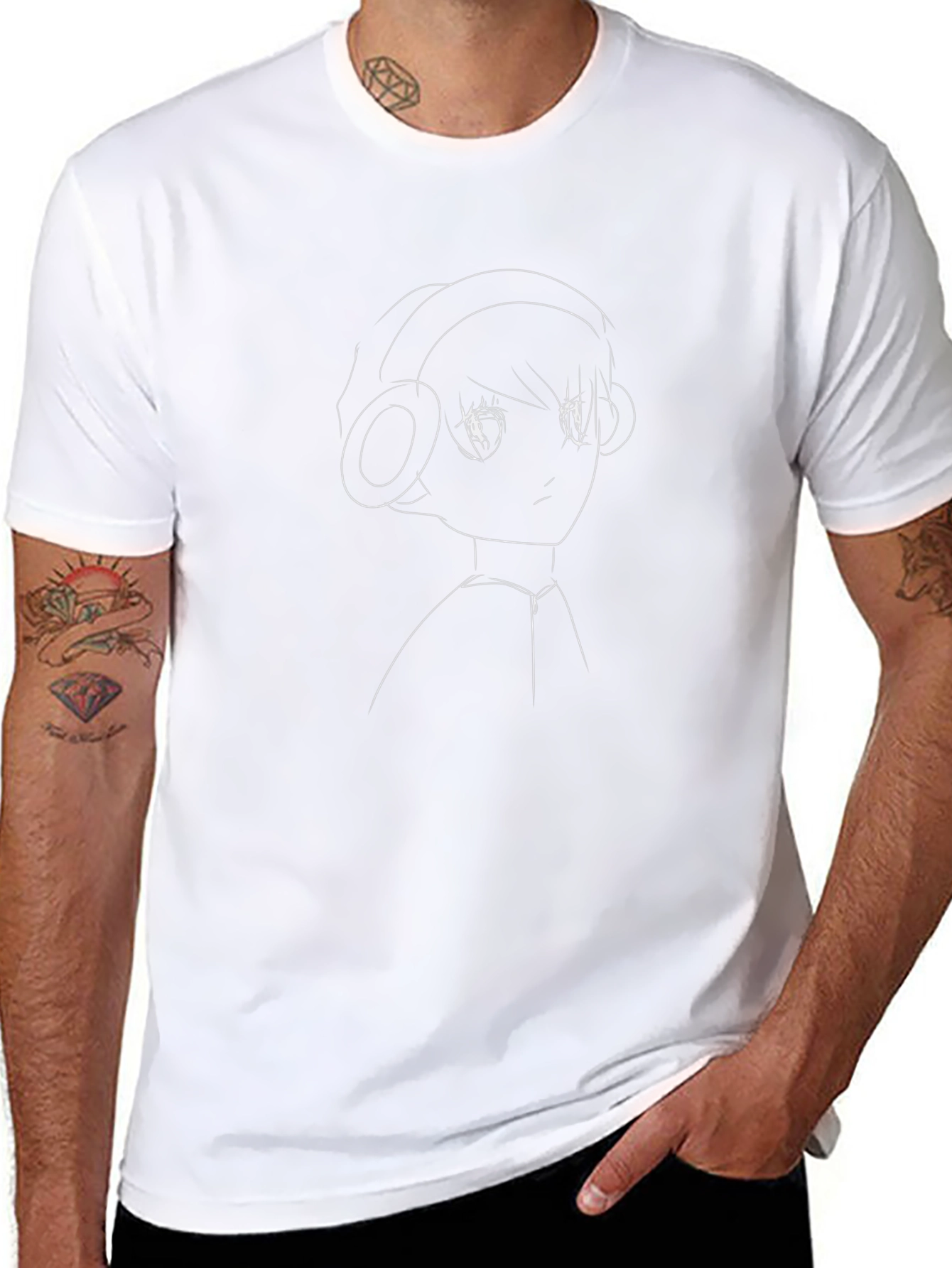 Anime Headphones Tee - Cool Graphic T-Shirt