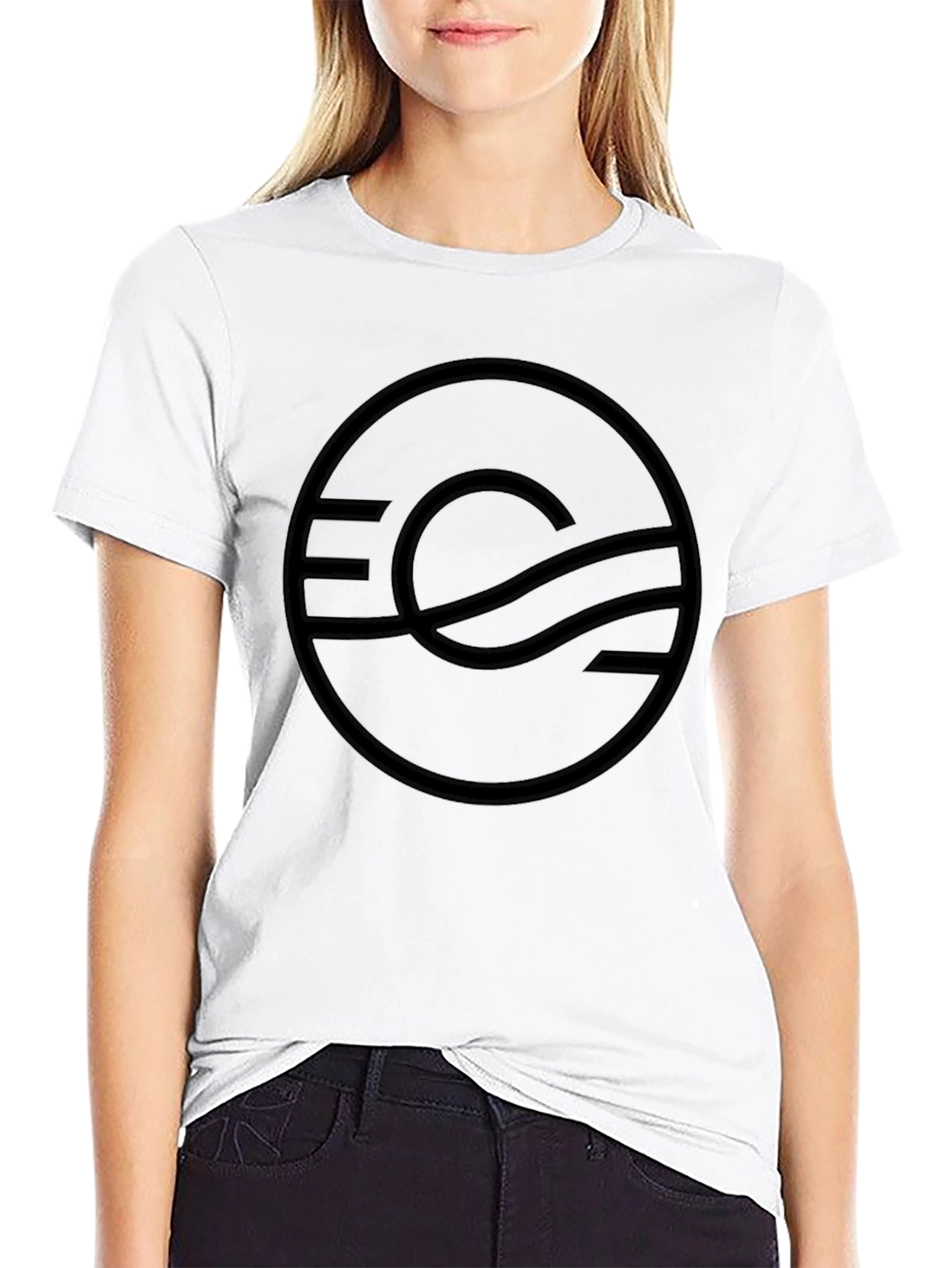 Stylish Black T-Shirt with Abstract Circle Graphic