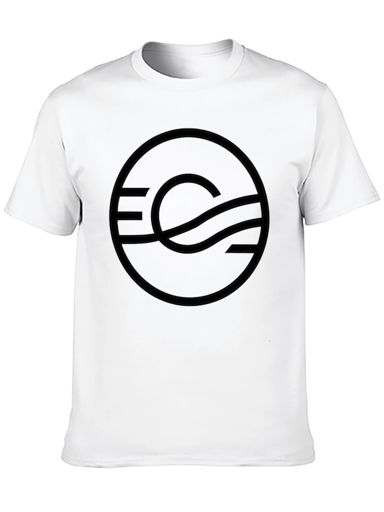 Stylish Black T-Shirt with Abstract Circle Graphic