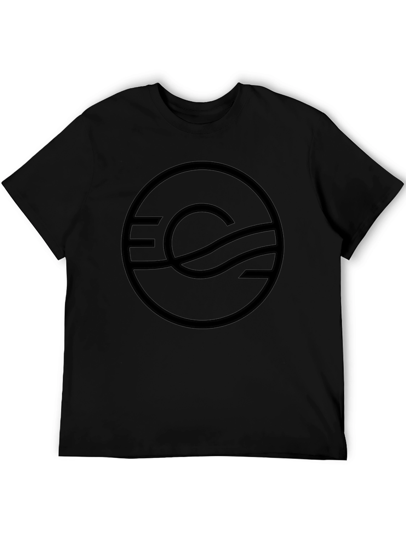 Stylish Black T-Shirt with Abstract Circle Graphic