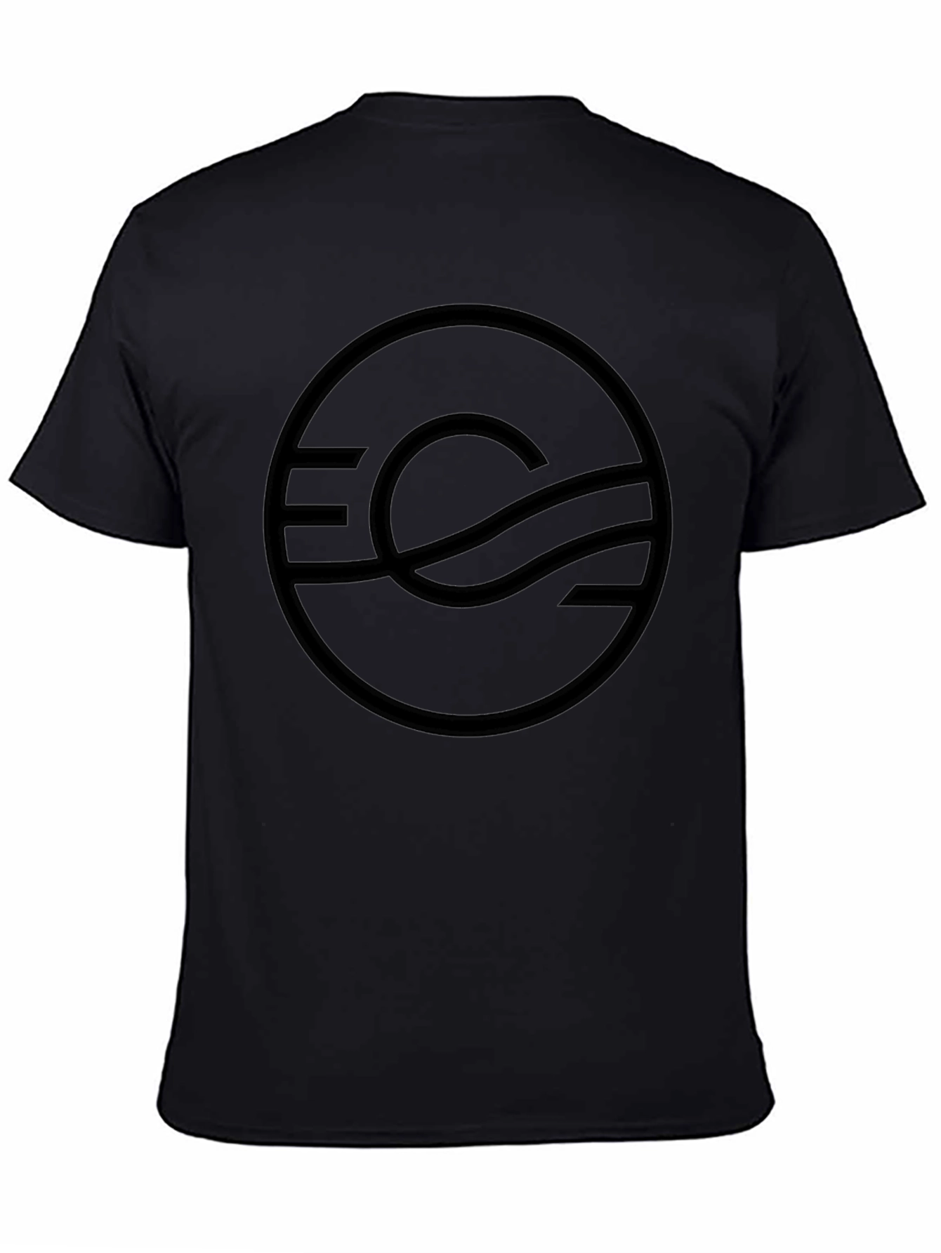 Stylish Black T-Shirt with Abstract Circle Graphic