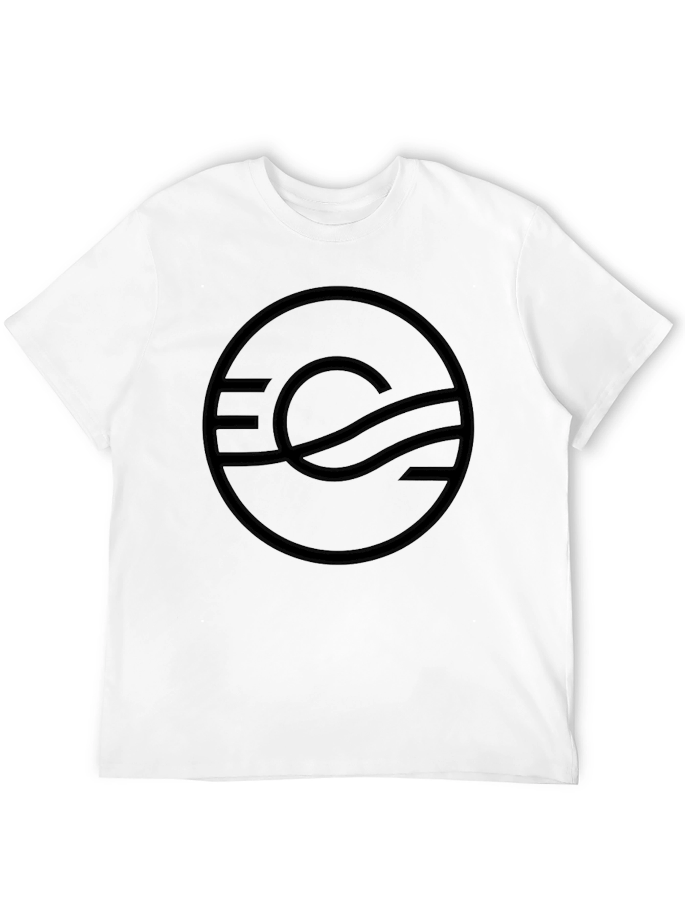 Stylish Black T-Shirt with Abstract Circle Graphic