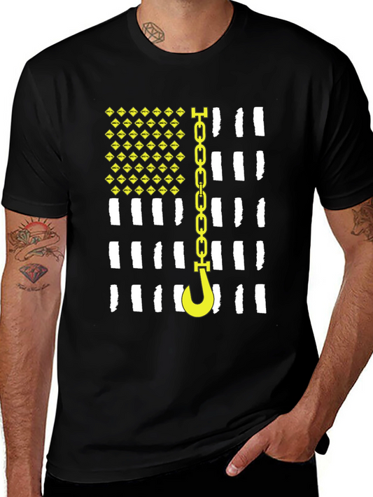 Tow Truck Driver American Flag T-Shirt