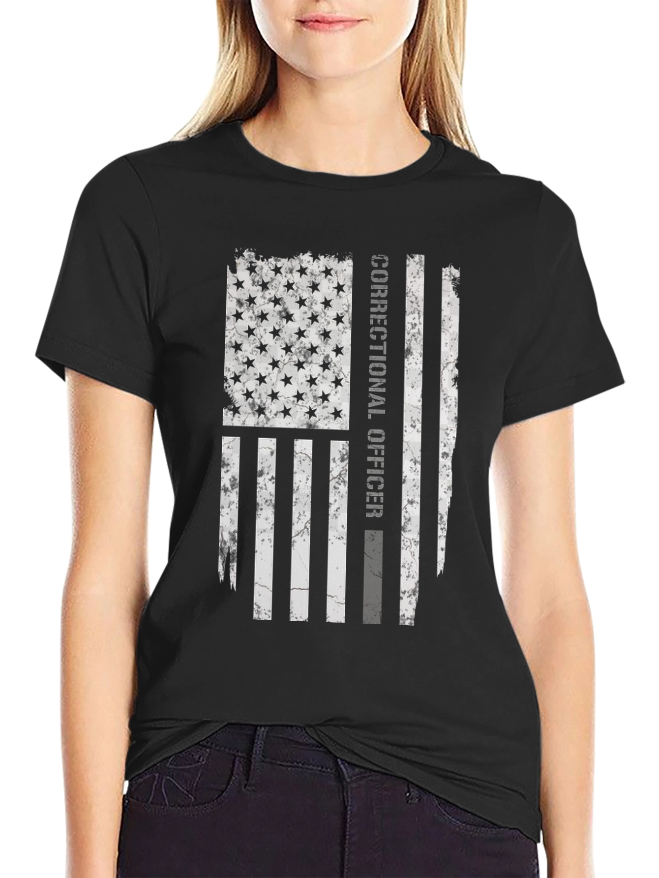 Correctional Officer Flag Graphic T-Shirt