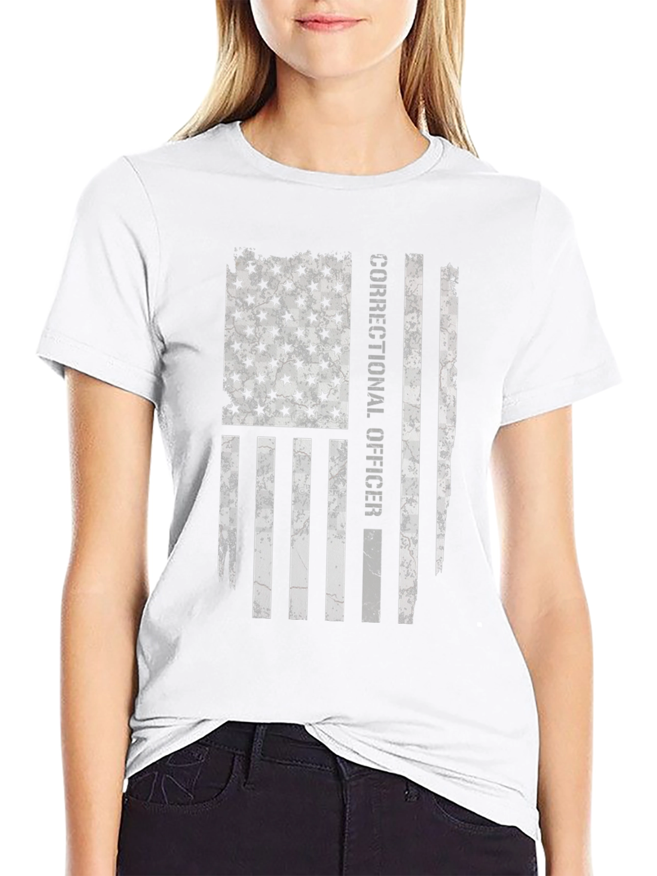 Correctional Officer Flag Graphic T-Shirt