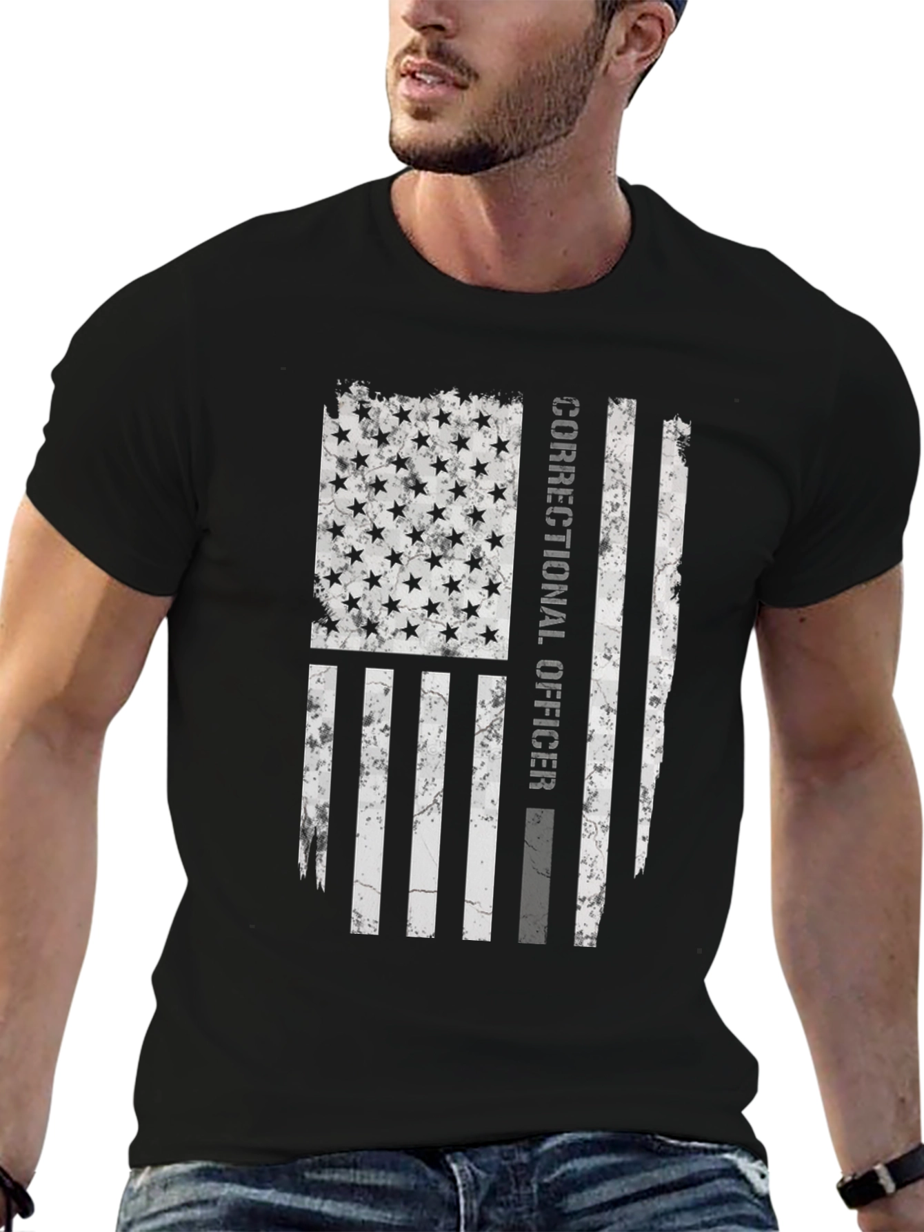 Correctional Officer Flag Graphic T-Shirt