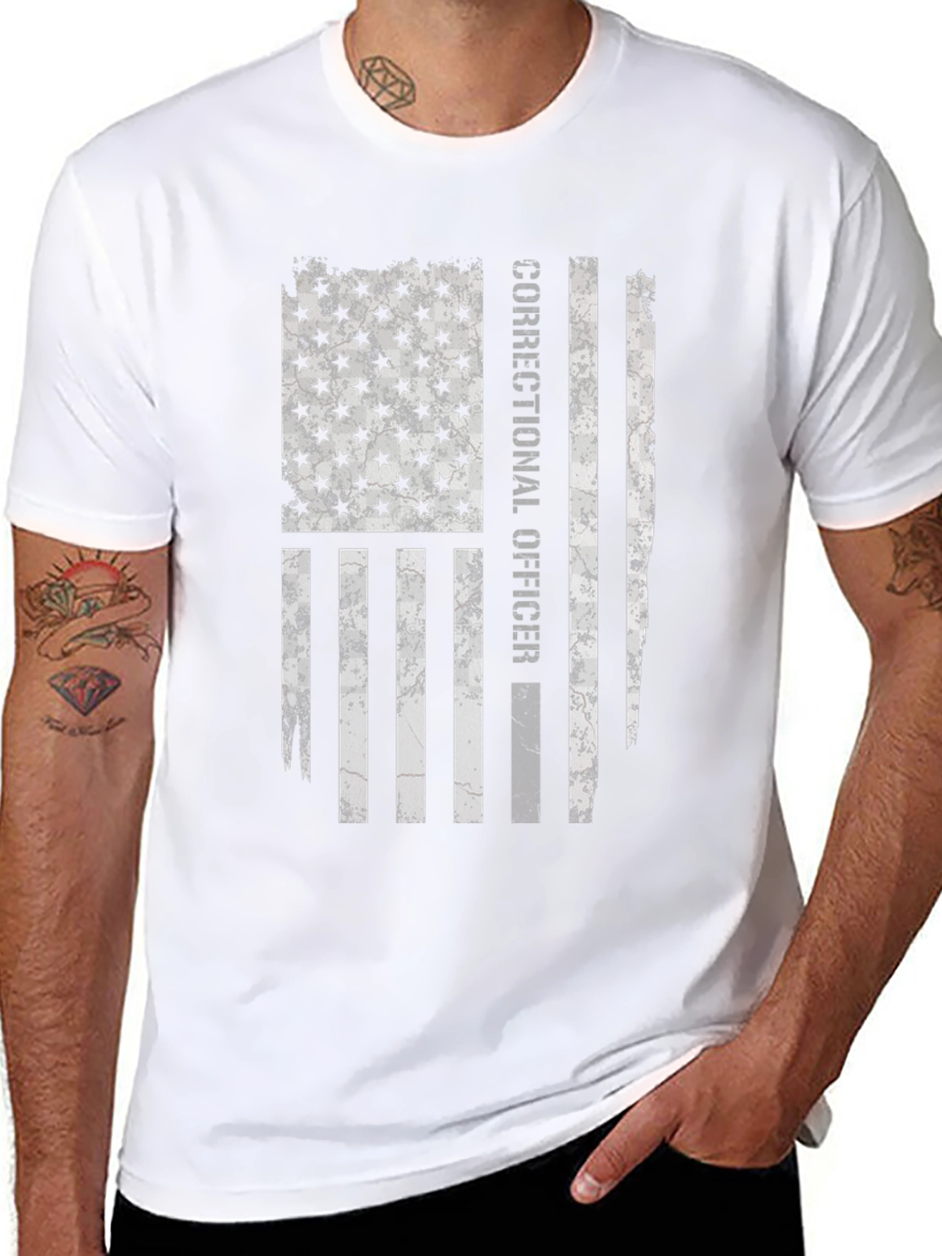 Correctional Officer Flag Graphic T-Shirt